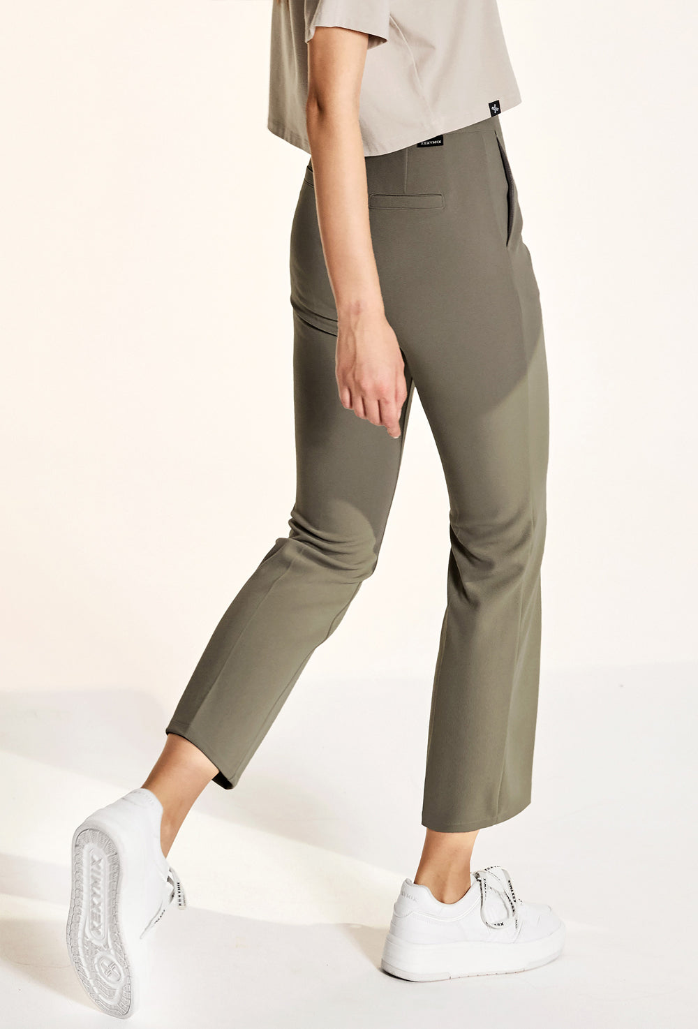 Stretch Banding Boots Cut Slacks - Weather Gray