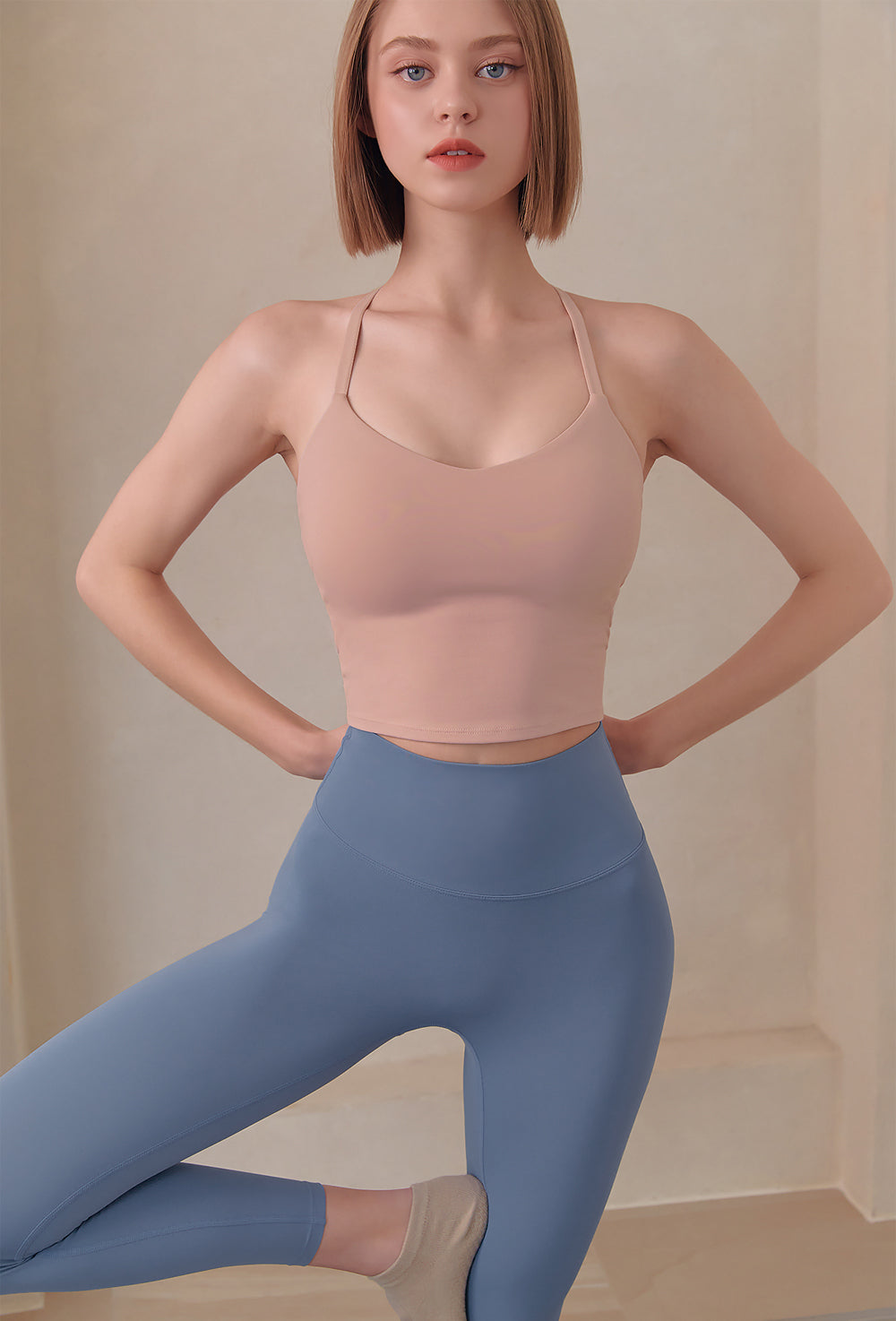 Back Line Bra Top - Bridal Pink