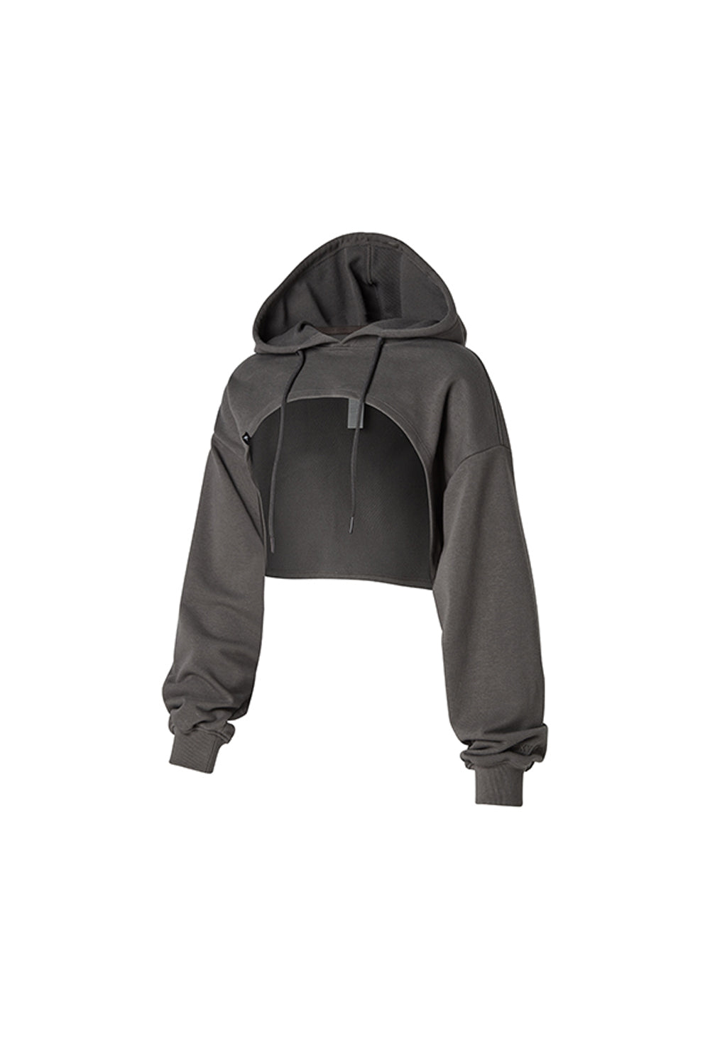 Layered Hood Sweatshirt - Charcoal Gray