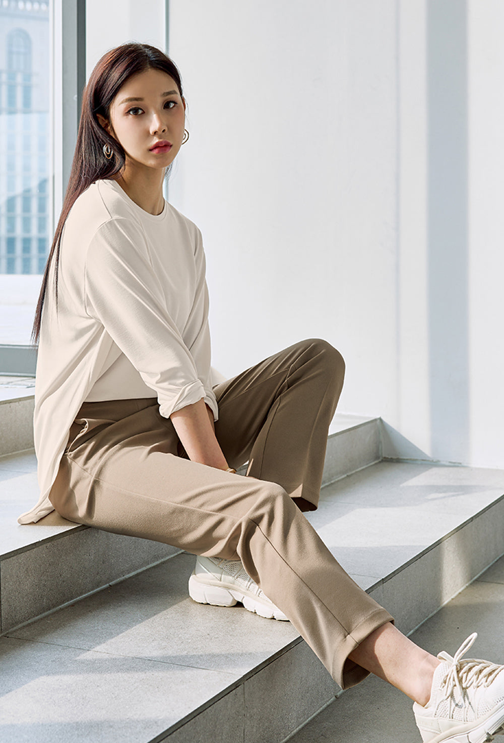 Stretch Banding Slacks - Chino Beige