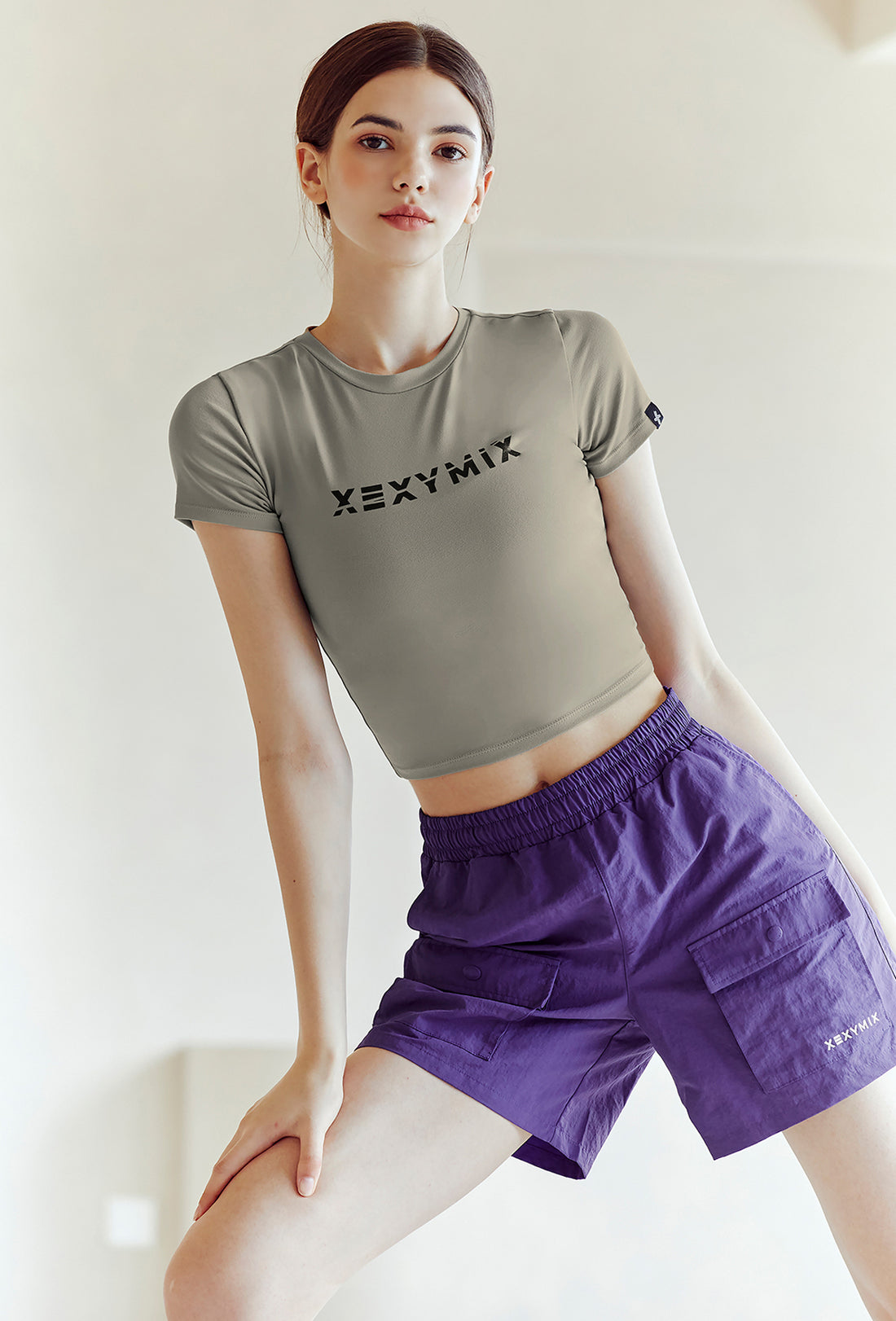 Heva Crop Top - Shimmer Gray