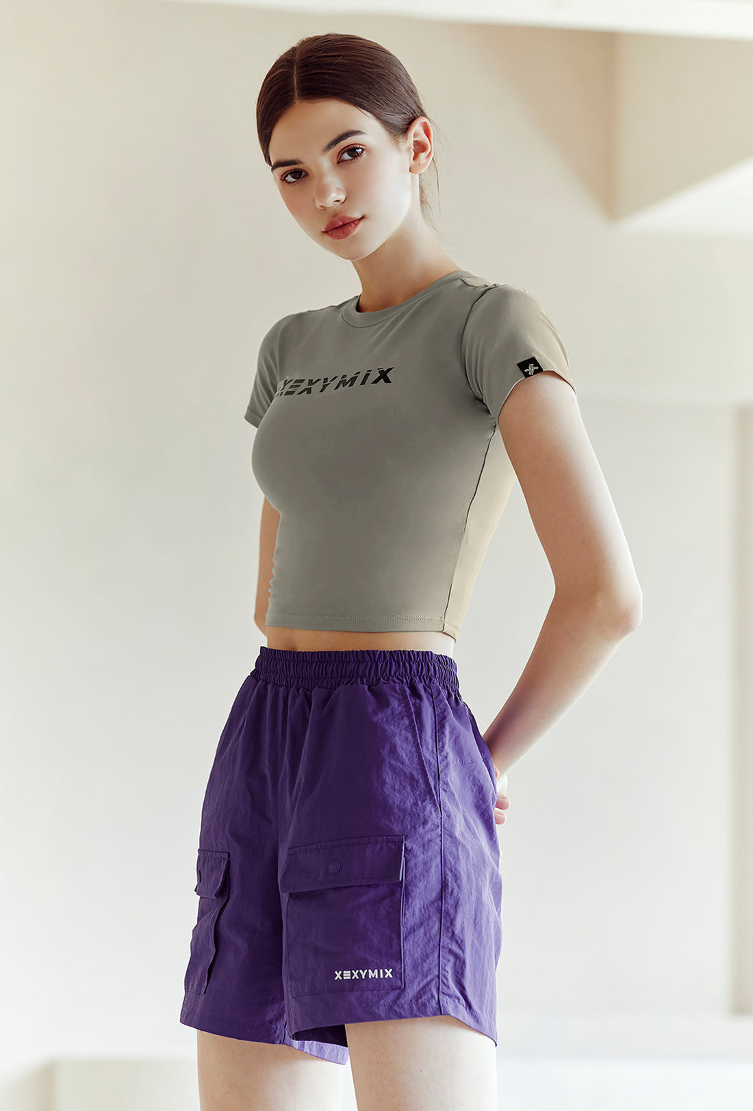 Heva Crop Top - Shimmer Gray