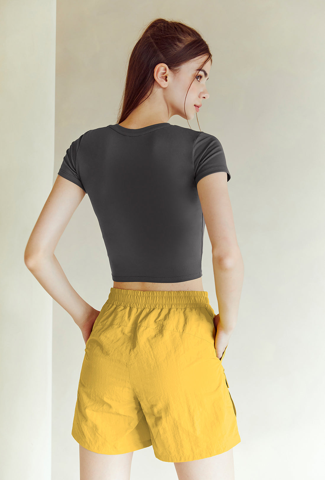 Heva Crop Top - Jet Charcoal