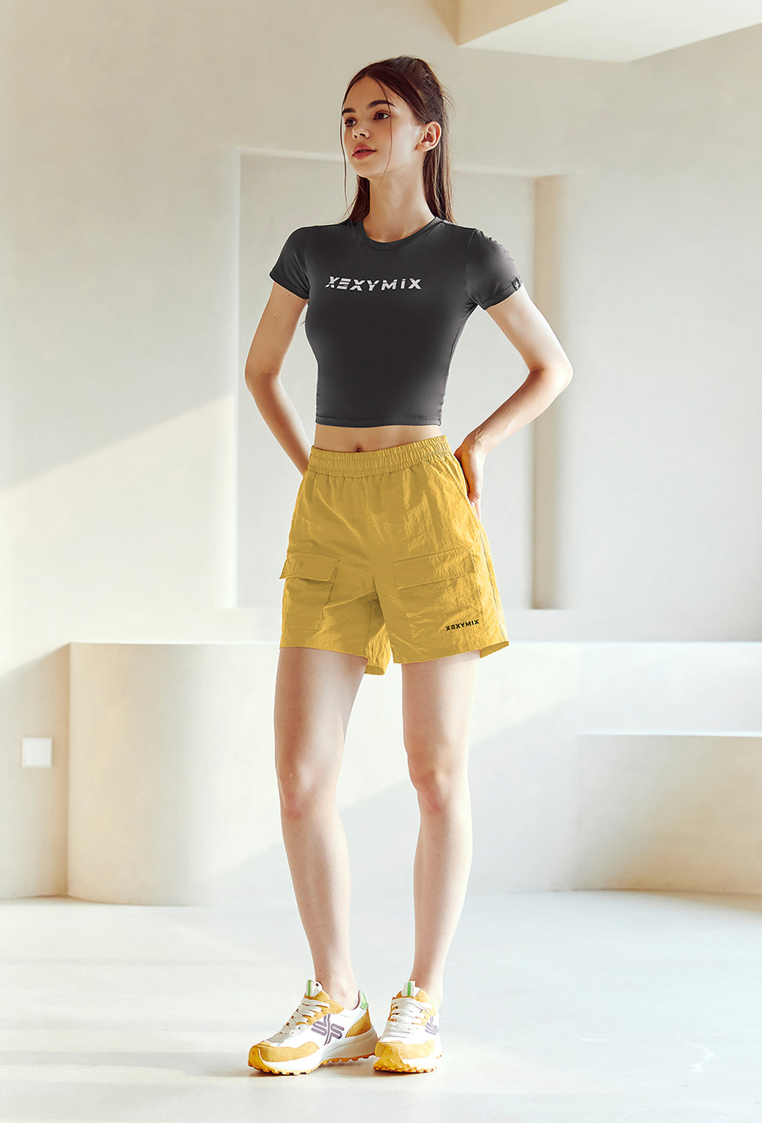 Heva Crop Top - Jet Charcoal