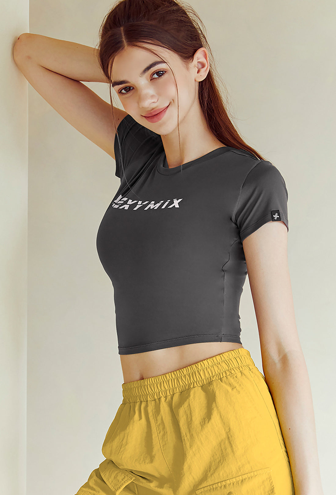 Heva Crop Top - Jet Charcoal