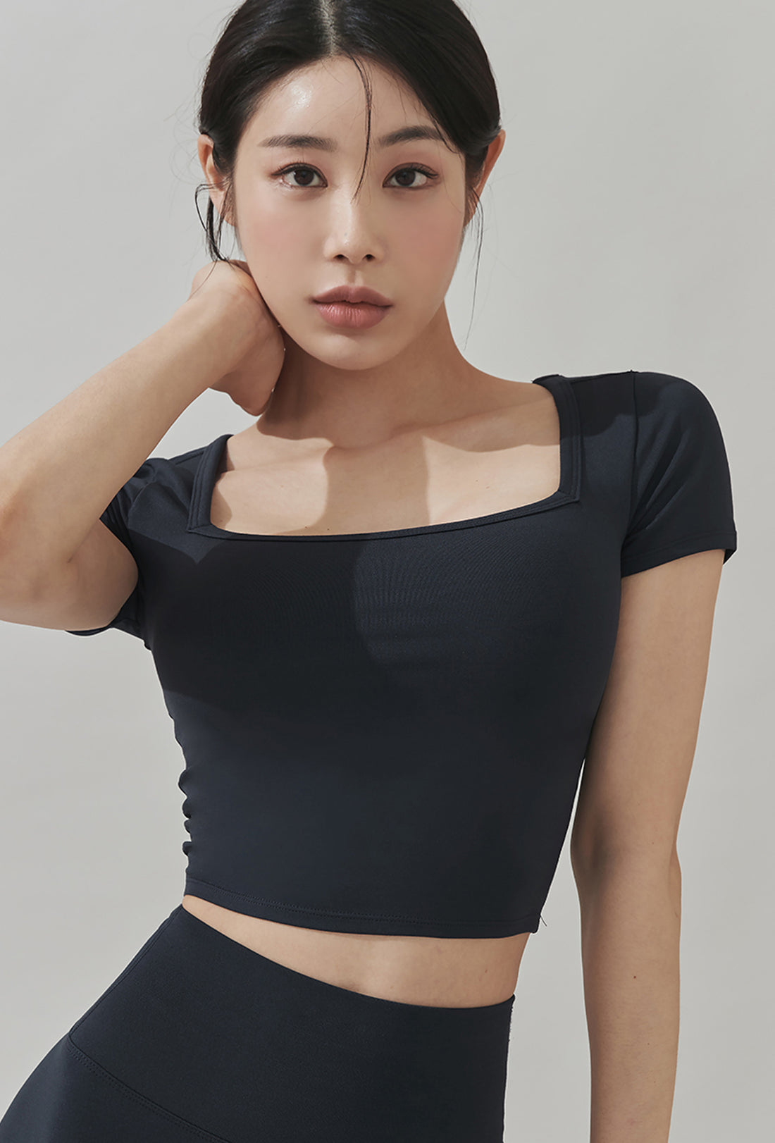XELLA™ Intention Wide Square Croptop - Ash Navy