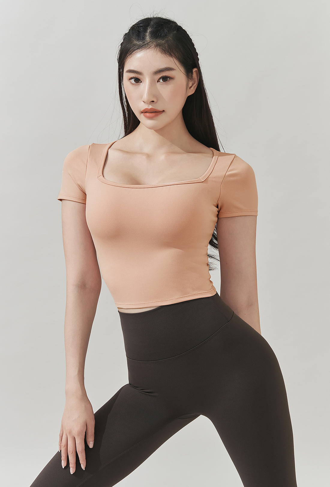 XELLA™ Intention Wide Square Croptop - Milky Peach