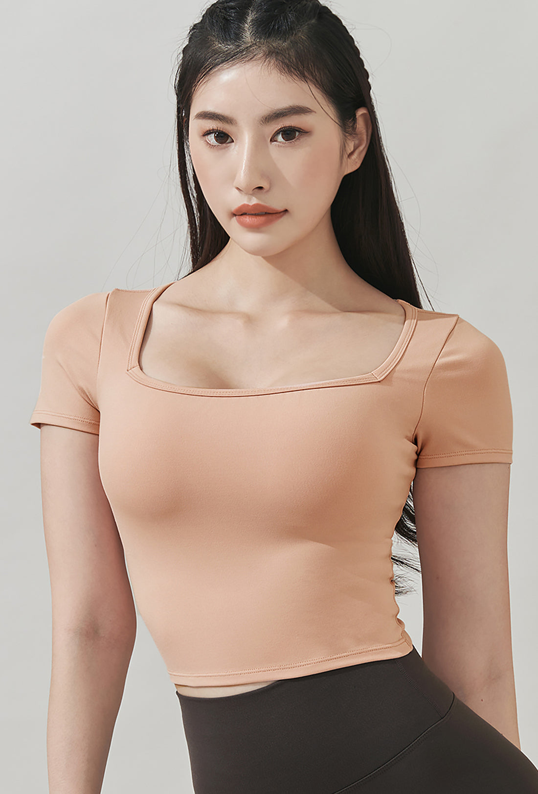 XELLA™ Intention Wide Square Croptop - Milky Peach