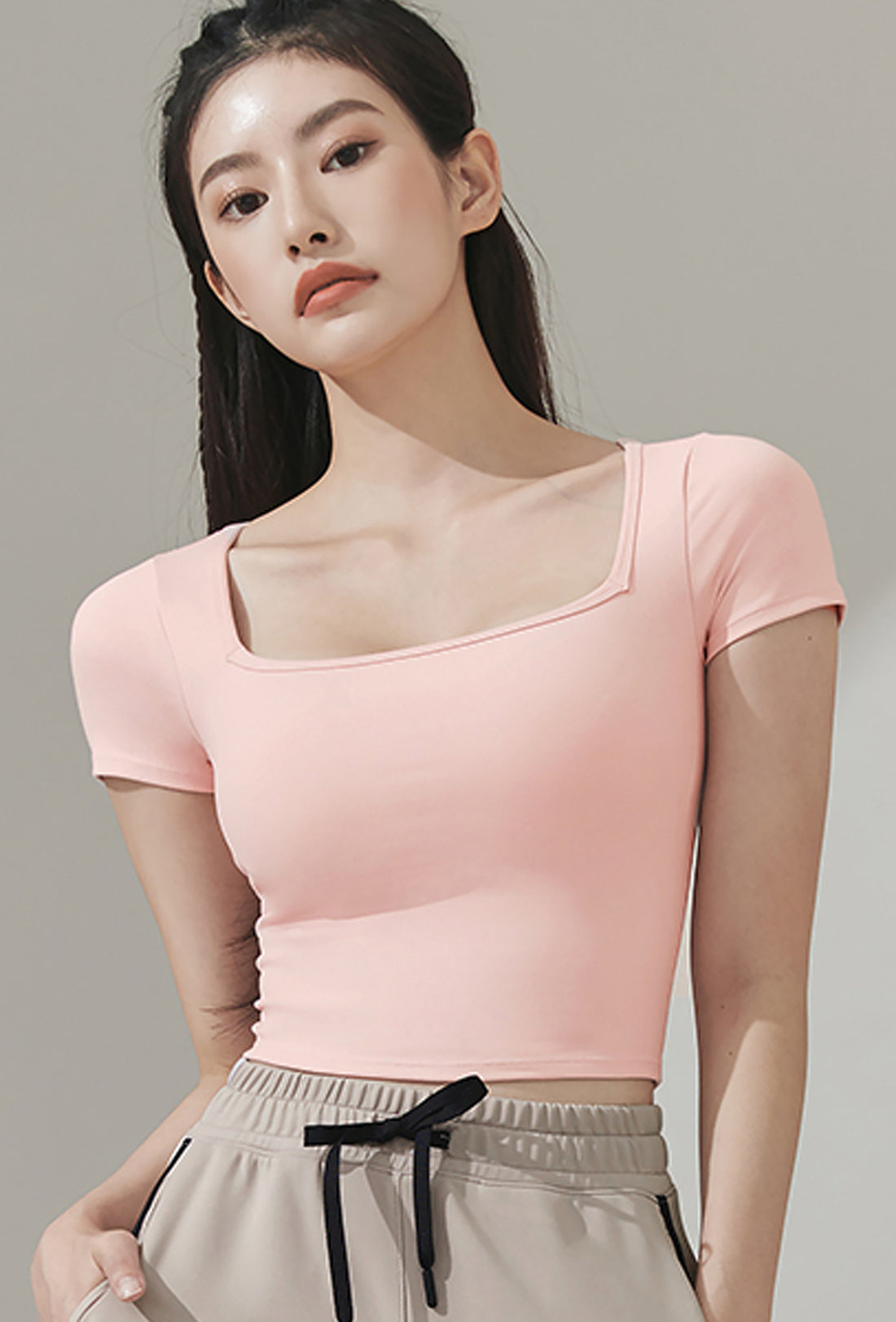 XELLA™ Intention Wide Square Croptop - Peach Bird