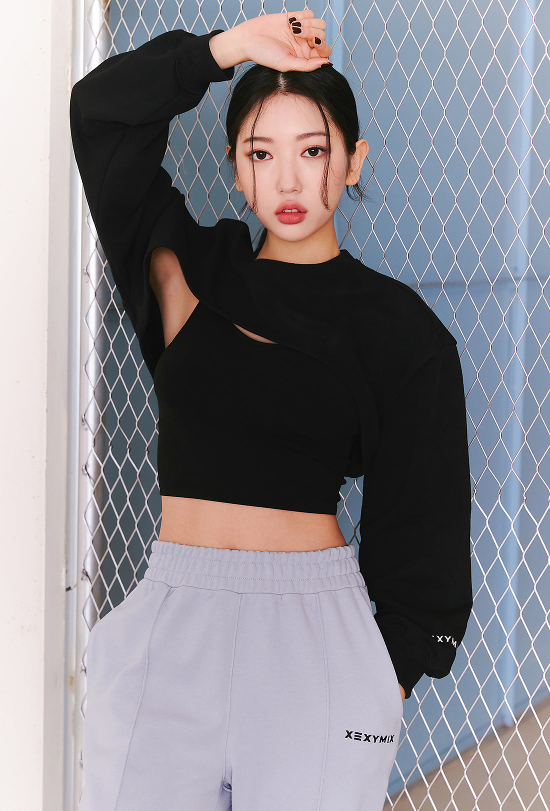 XEXYMIX Layered Sweatshirt - Black