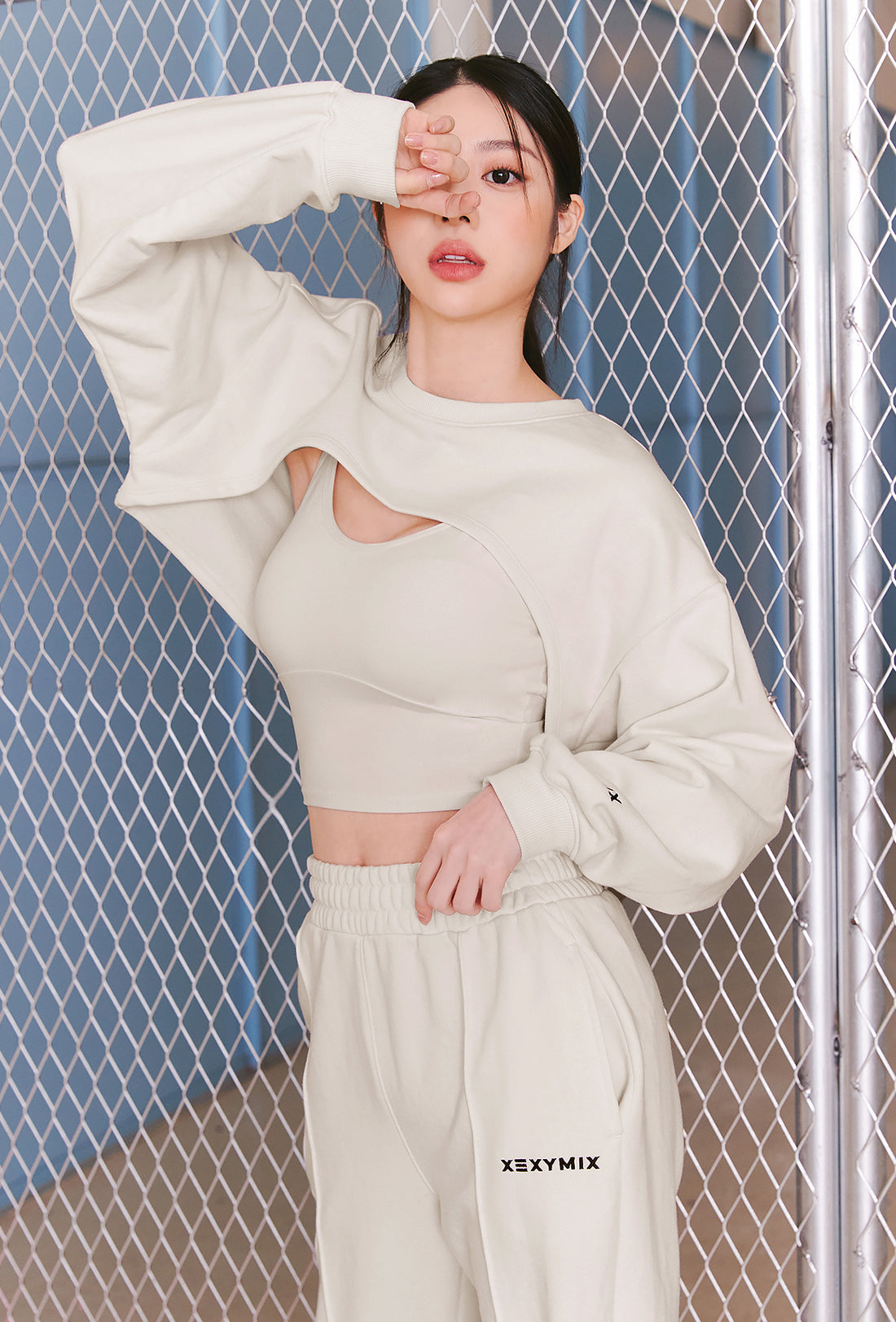XEXYMIX Layered Sweatshirt - Earthy Stone
