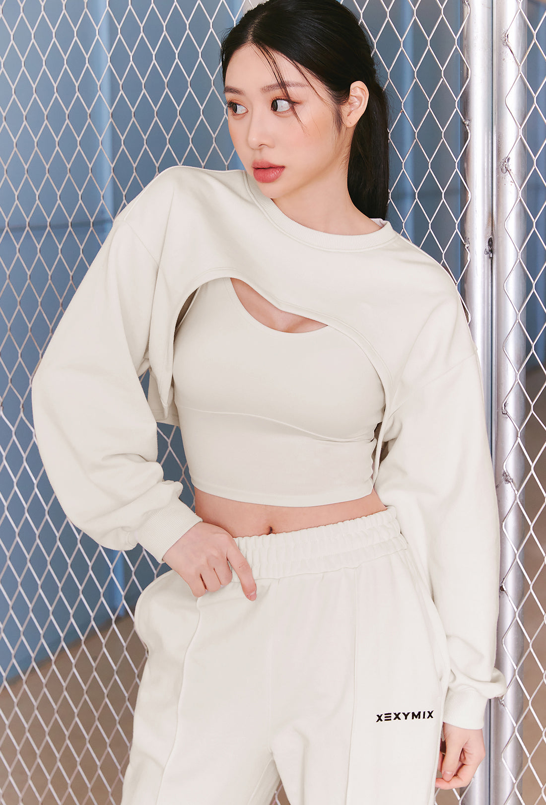 XEXYMIX Layered Sweatshirt - Earthy Stone