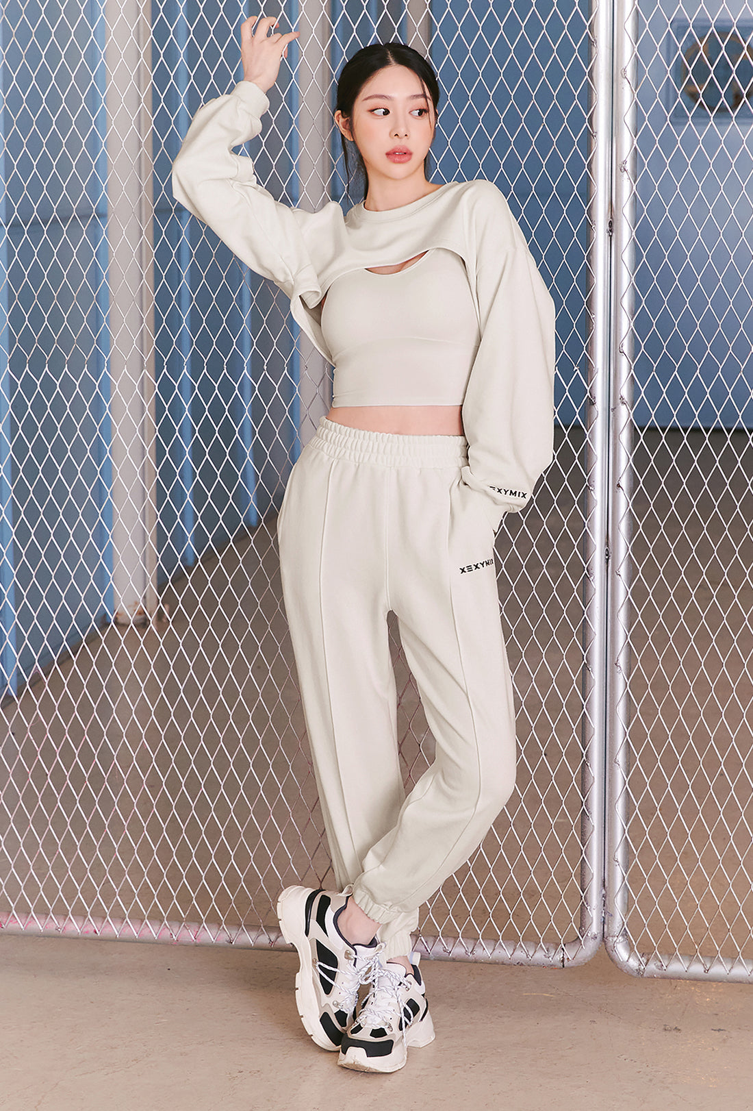 XEXYMIX Layered Sweatshirt - Earthy Stone