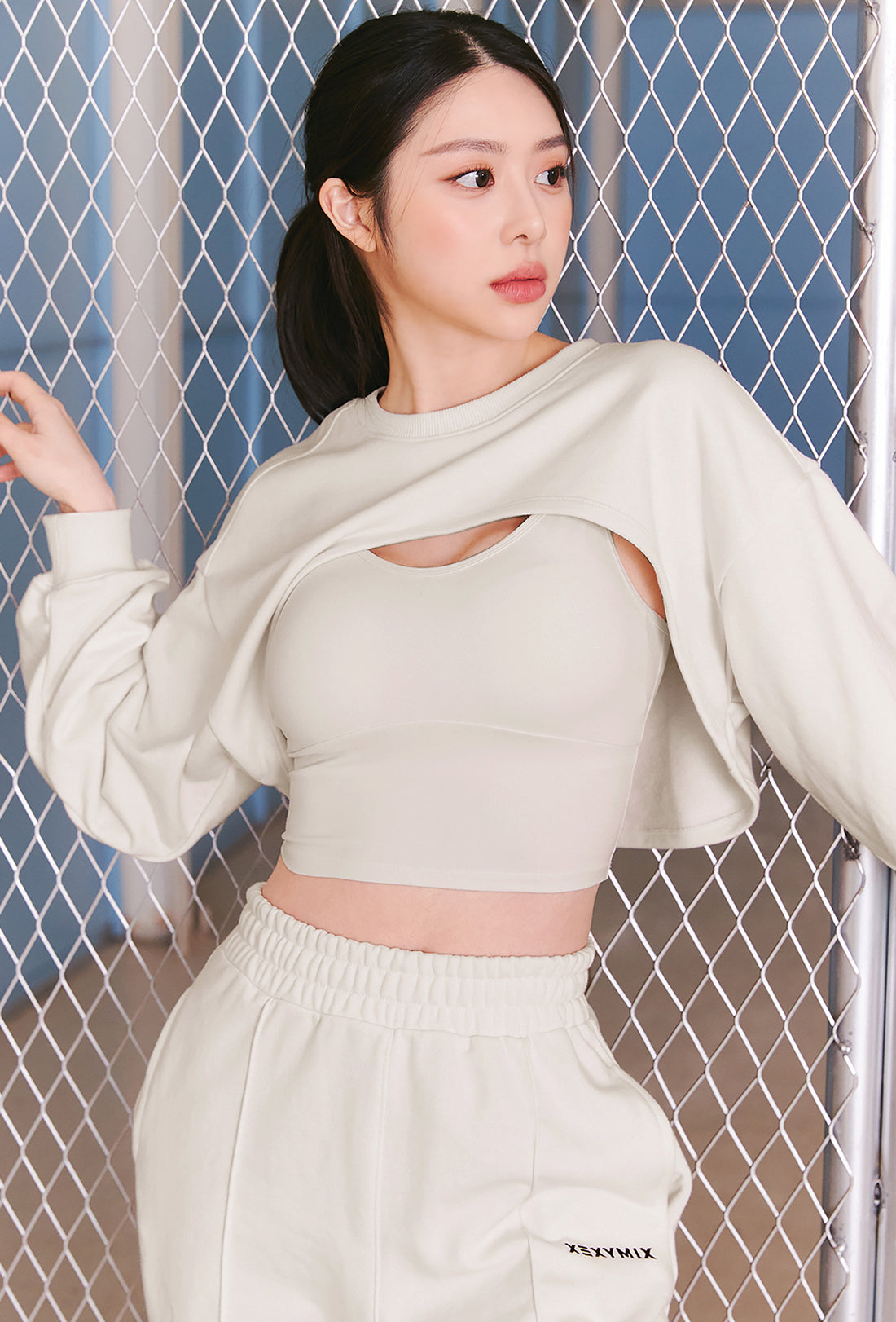 XEXYMIX Layered Sweatshirt - Earthy Stone