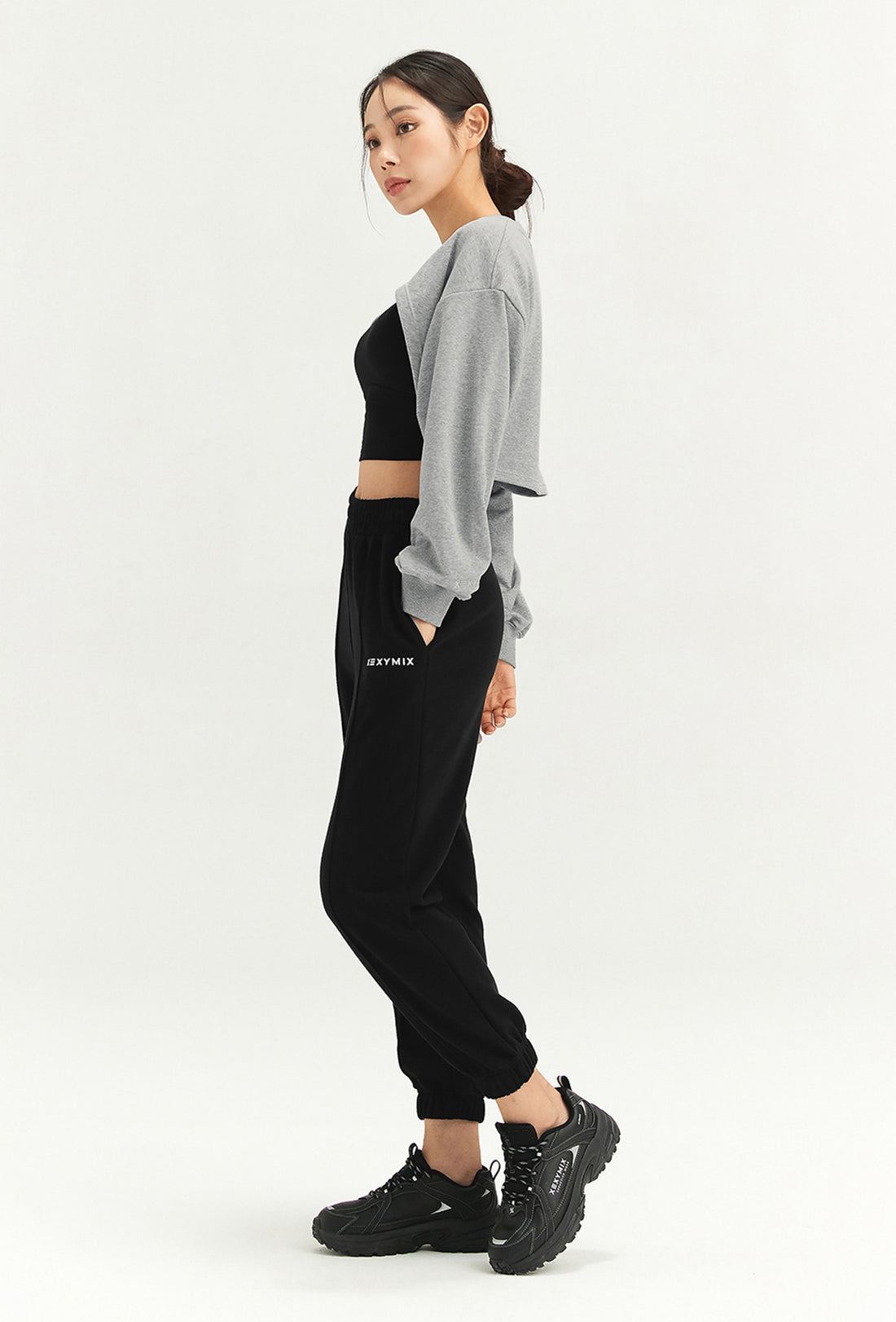 Layered Sweatshirt - Melange Gray