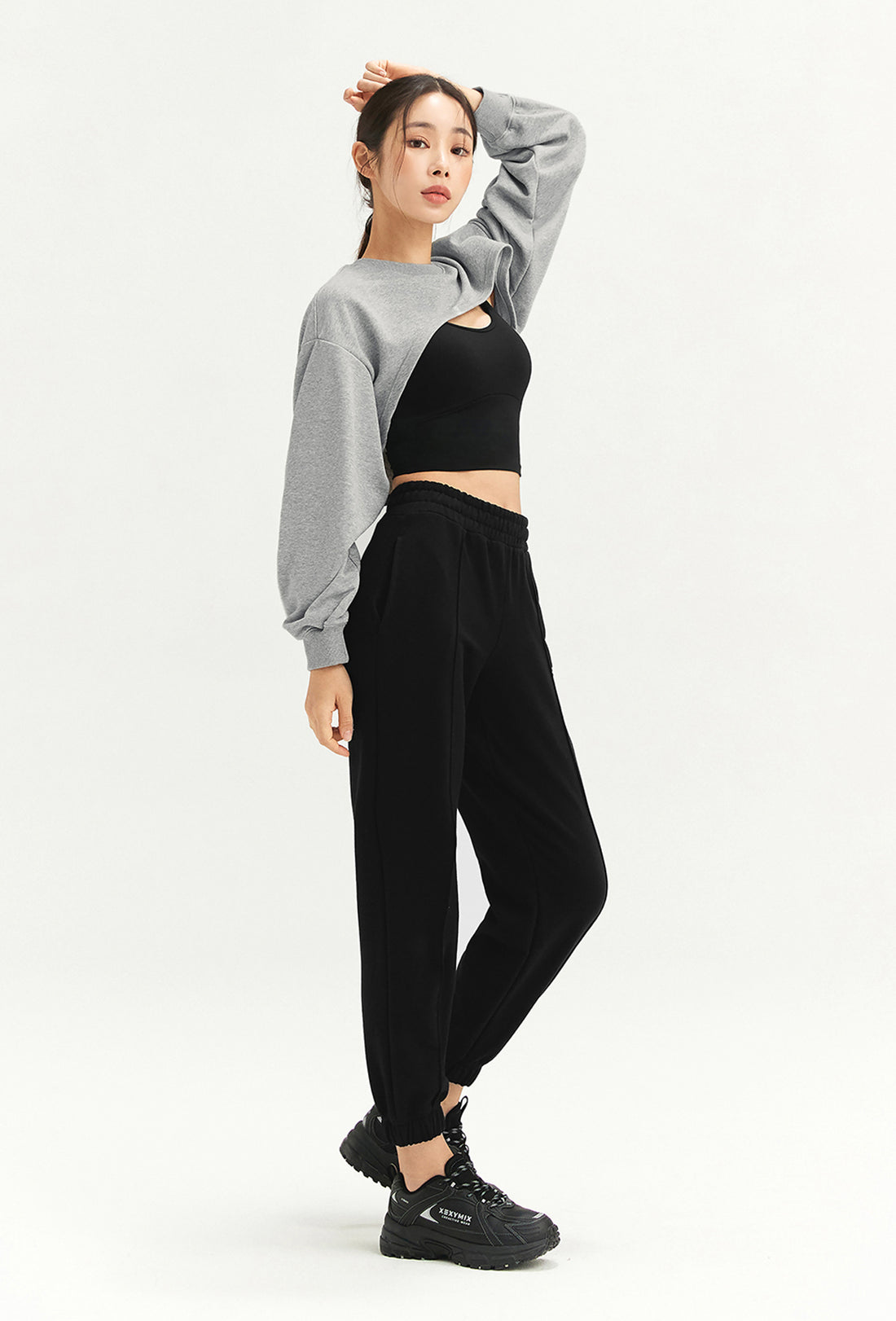 Layered Sweatshirt - Melange Gray