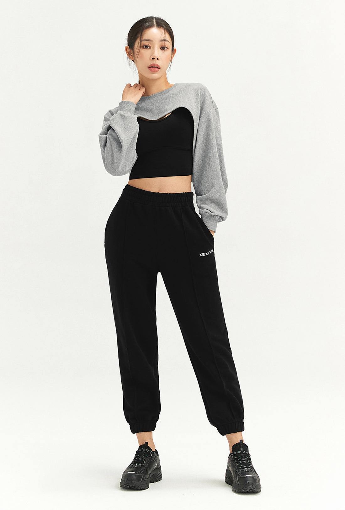 Layered Sweatshirt - Melange Gray