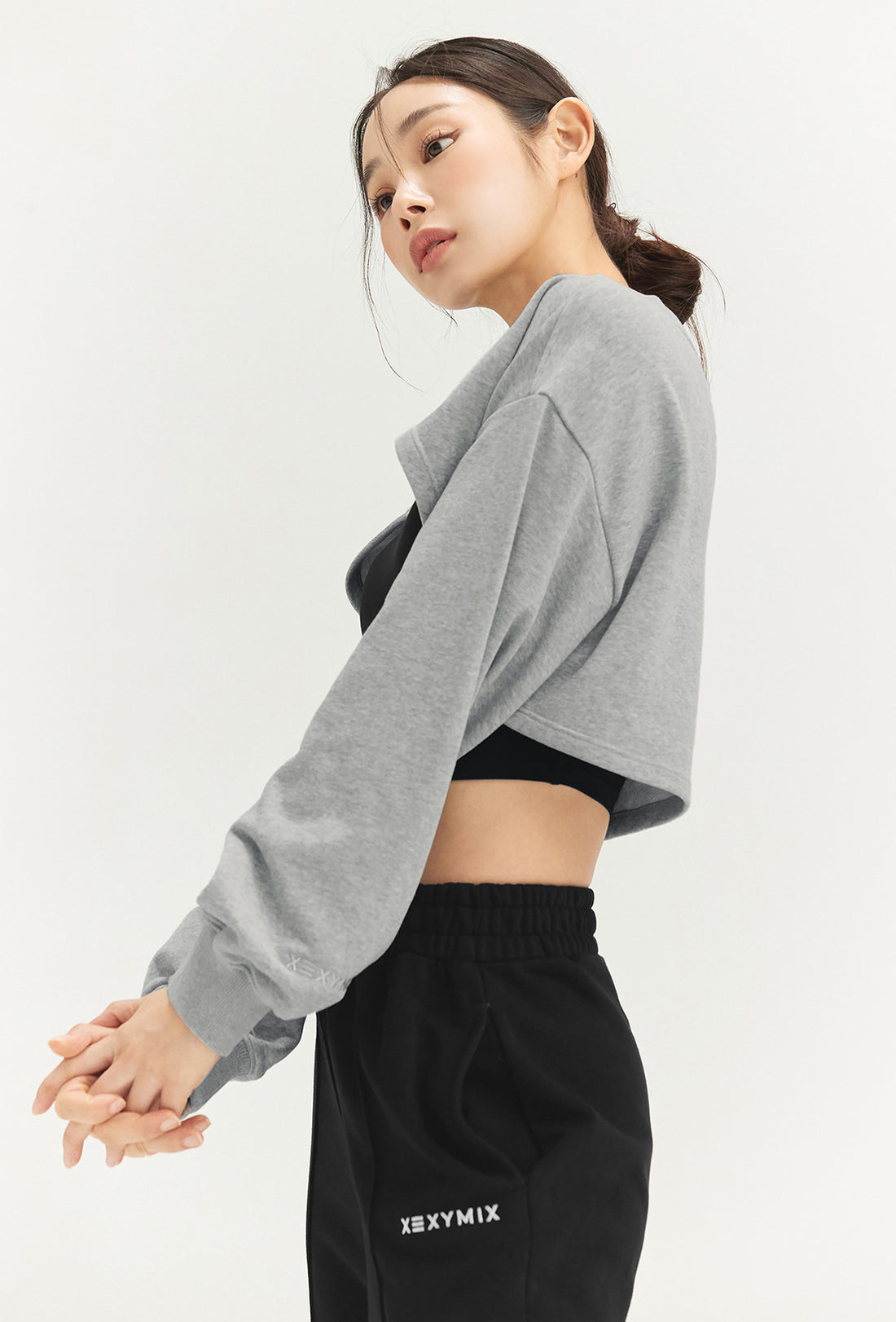 Layered Sweatshirt - Melange Gray