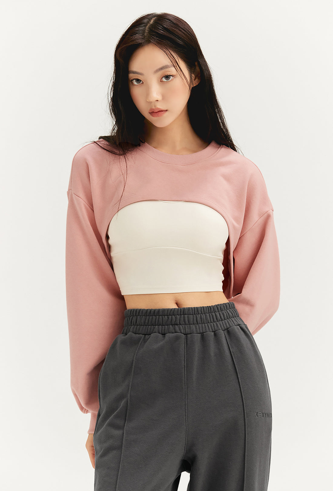 Layered Sweatshirt - Pink Blossom