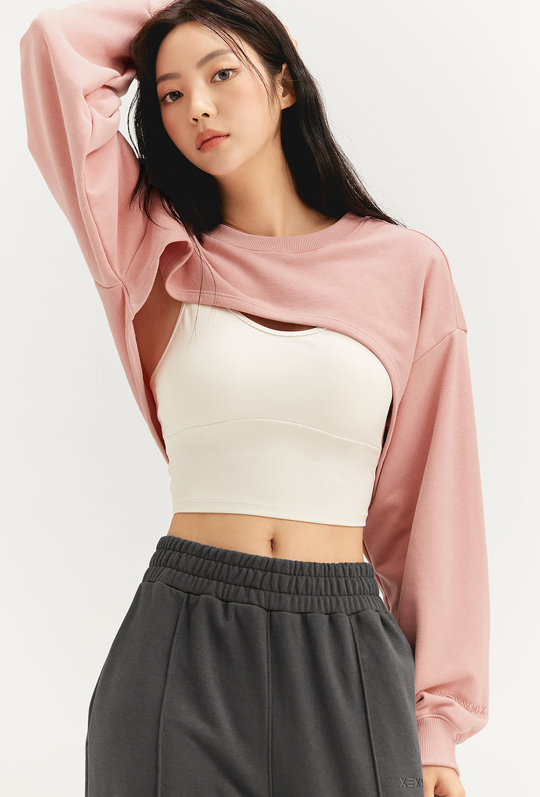 Layered Sweatshirt - Pink Blossom