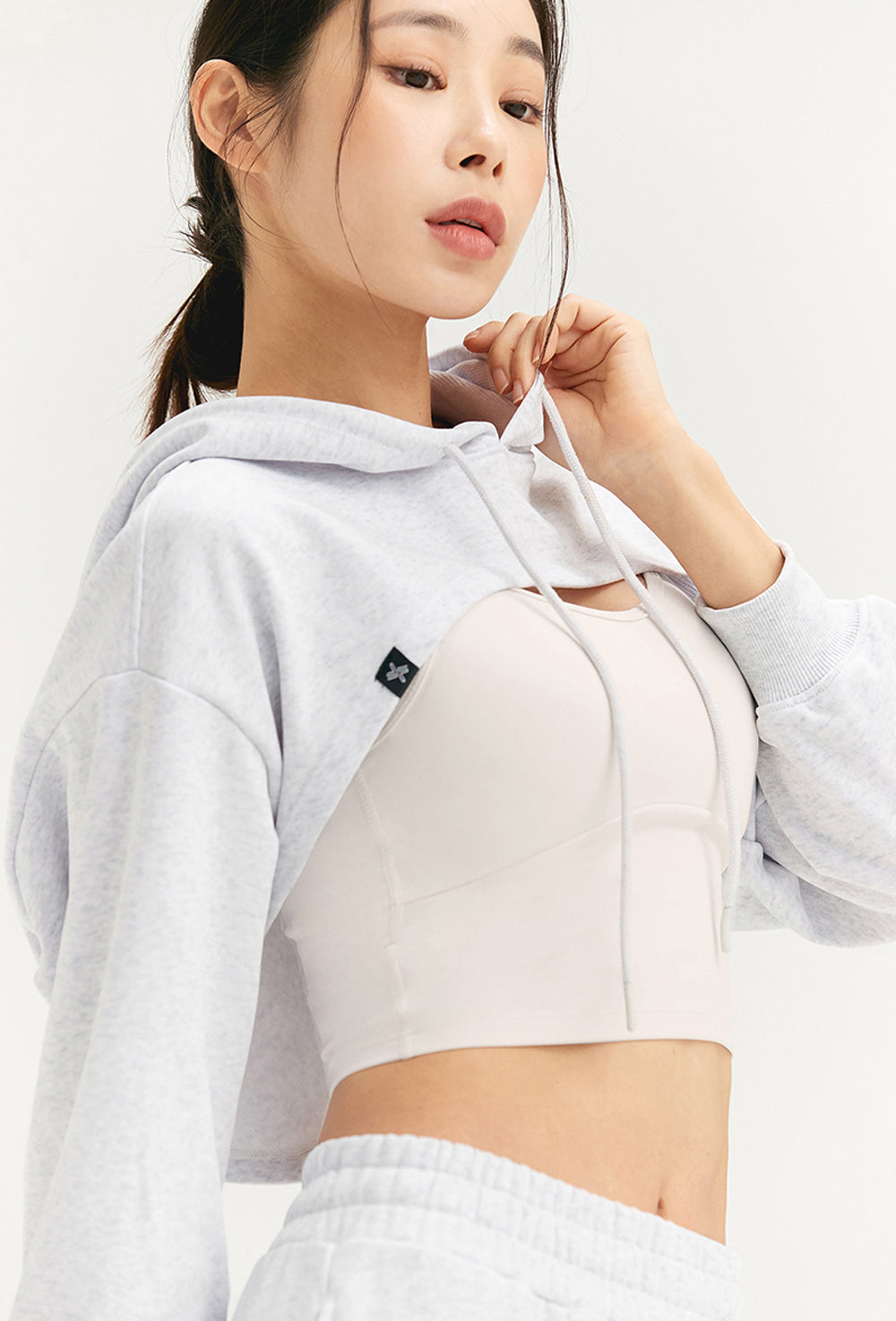 Layered Hood Sweatshirt - Light Melange