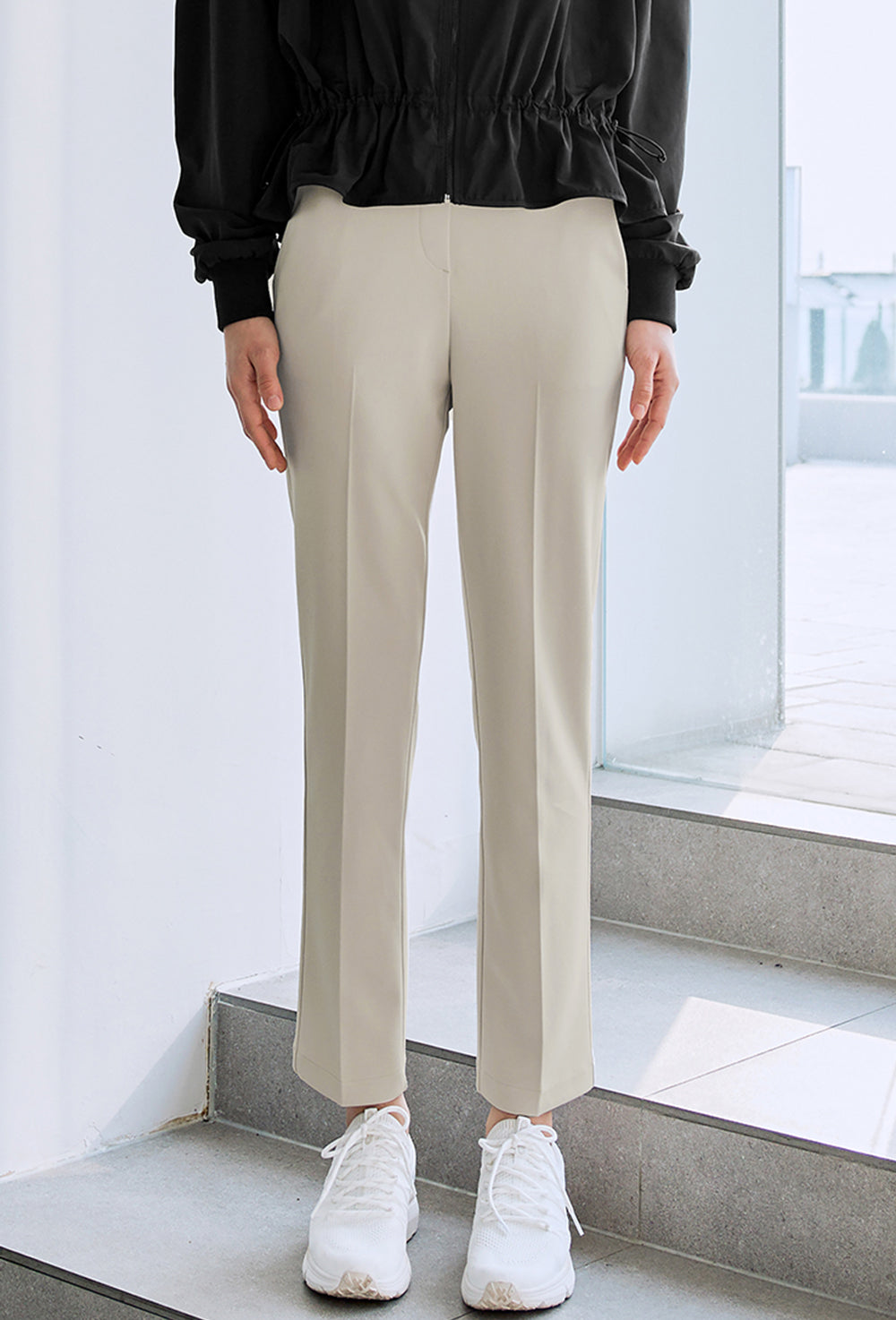 Stretch Banding Slacks - Marron Beige