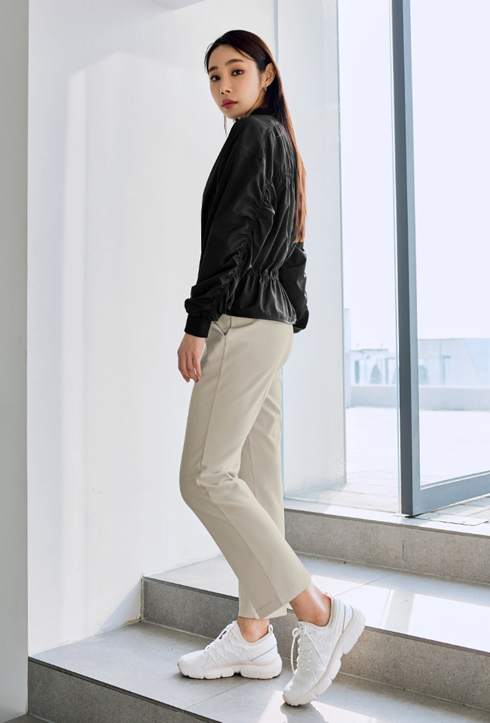 Stretch Banding Slacks - Marron Beige