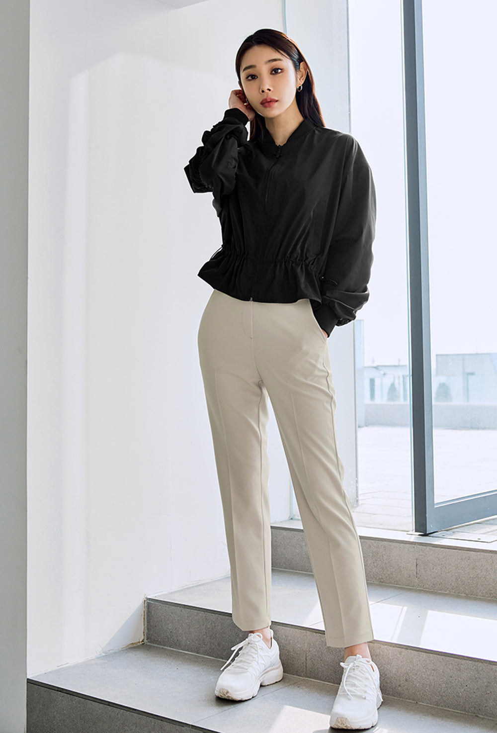 Stretch Banding Slacks - Marron Beige