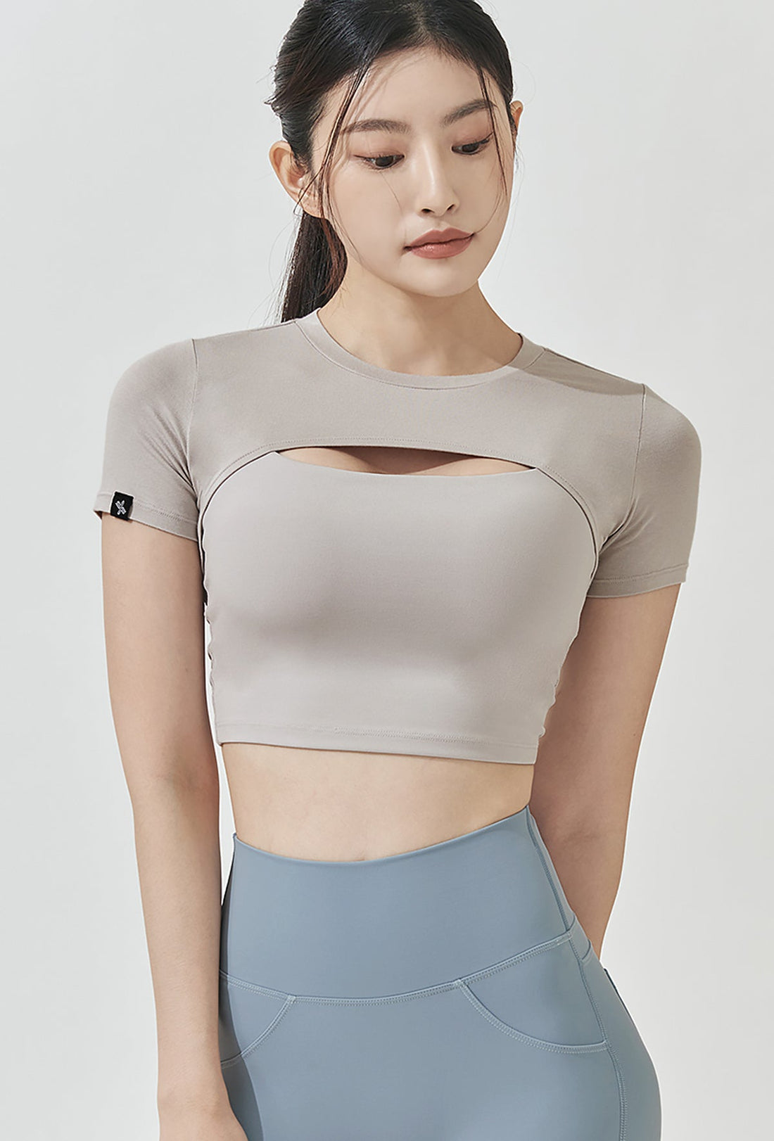 XEXYMIX Soft touch Layered Short Sleeve - Mellow Gray