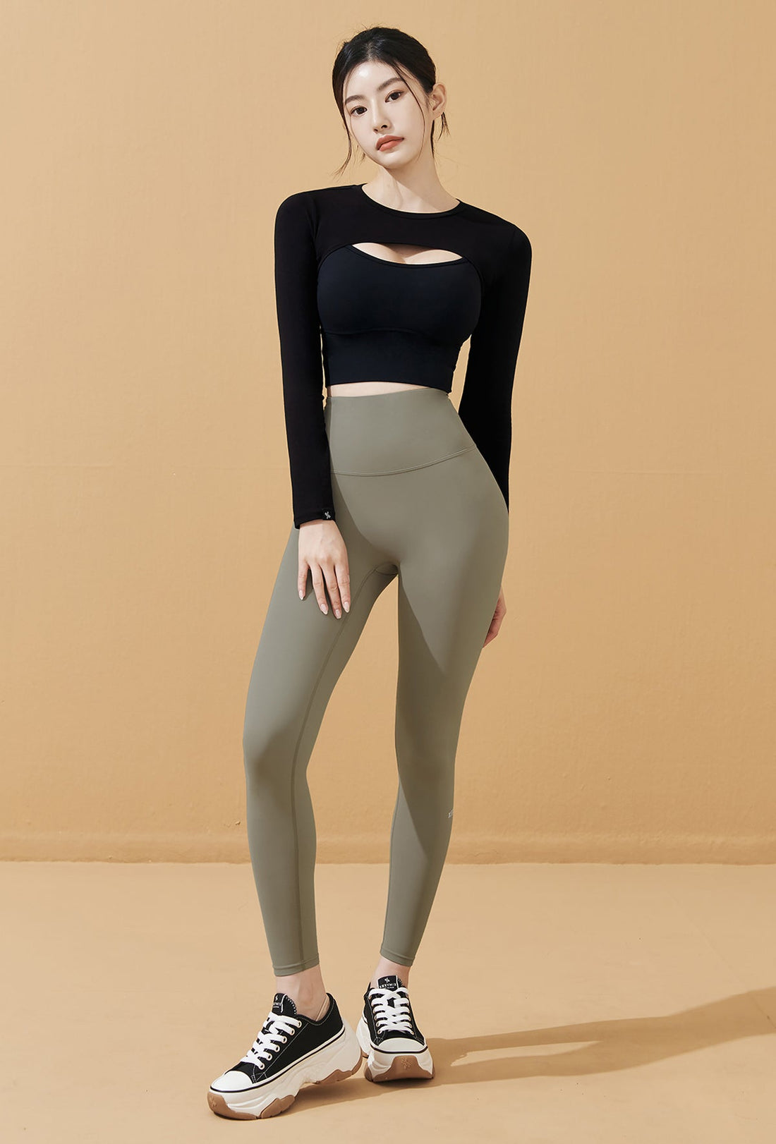 XEXYMIX Soft touch Layered Long Sleeve - Black