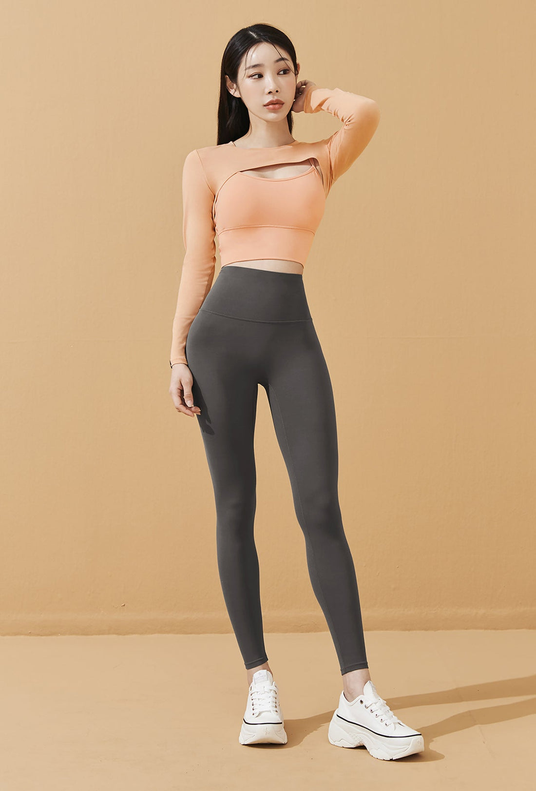 XEXYMIX Soft touch Layered Long Sleeve - Peach Skin