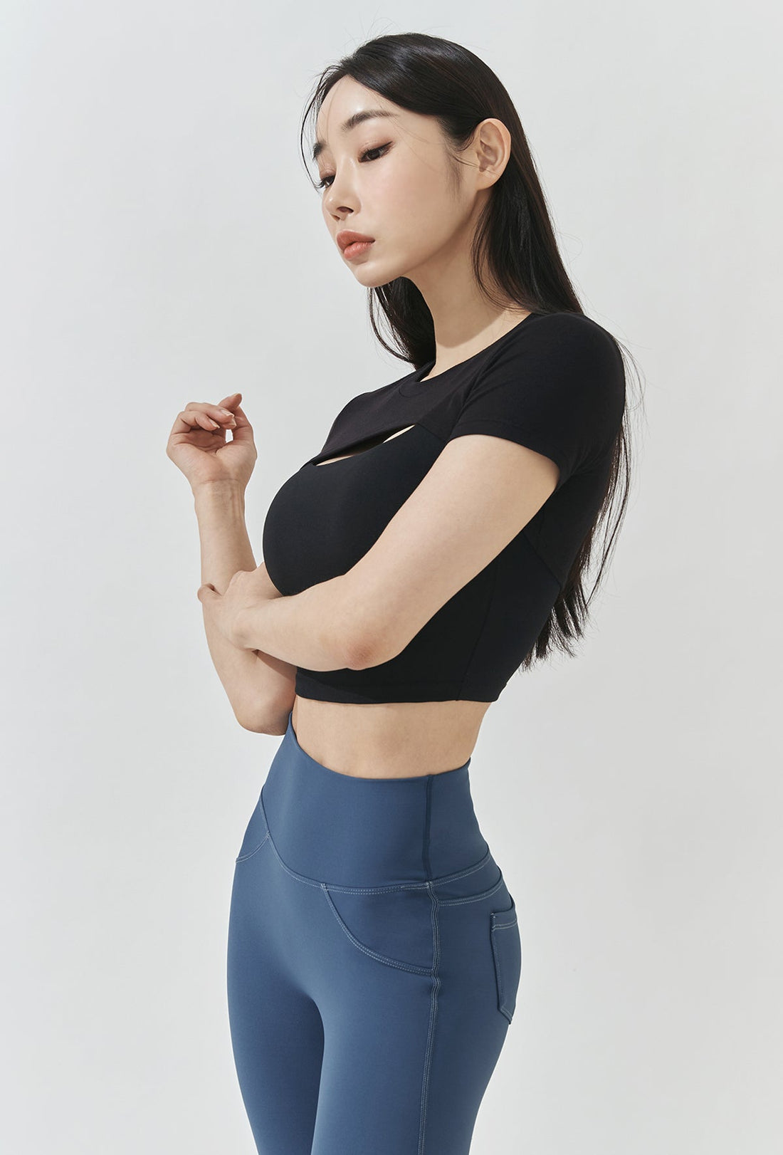 XEXYMIX Soft touch Layered Short Sleeve - Black