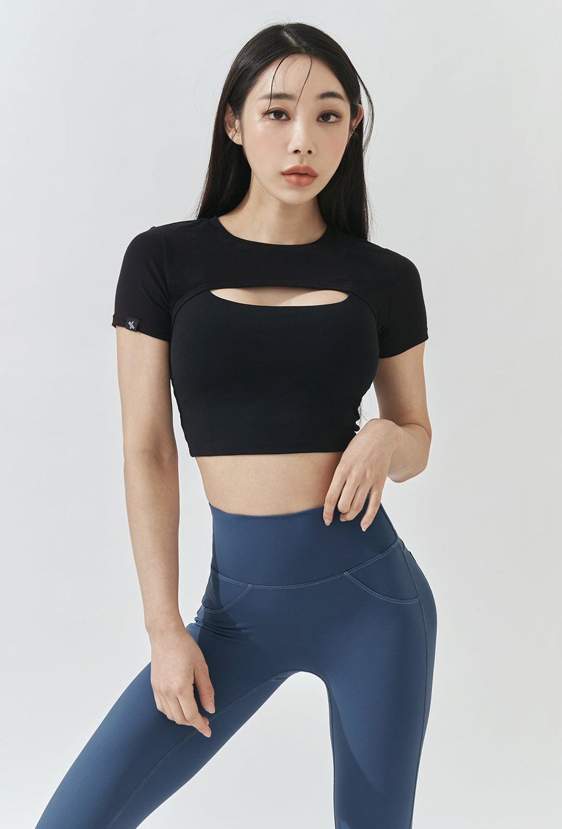 XEXYMIX Soft touch Layered Short Sleeve - Black