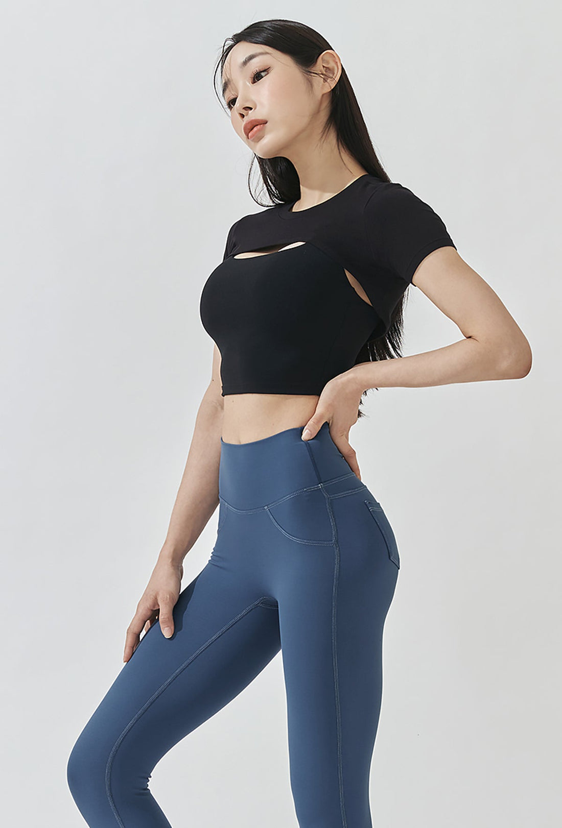 XEXYMIX Soft touch Layered Short Sleeve - Black