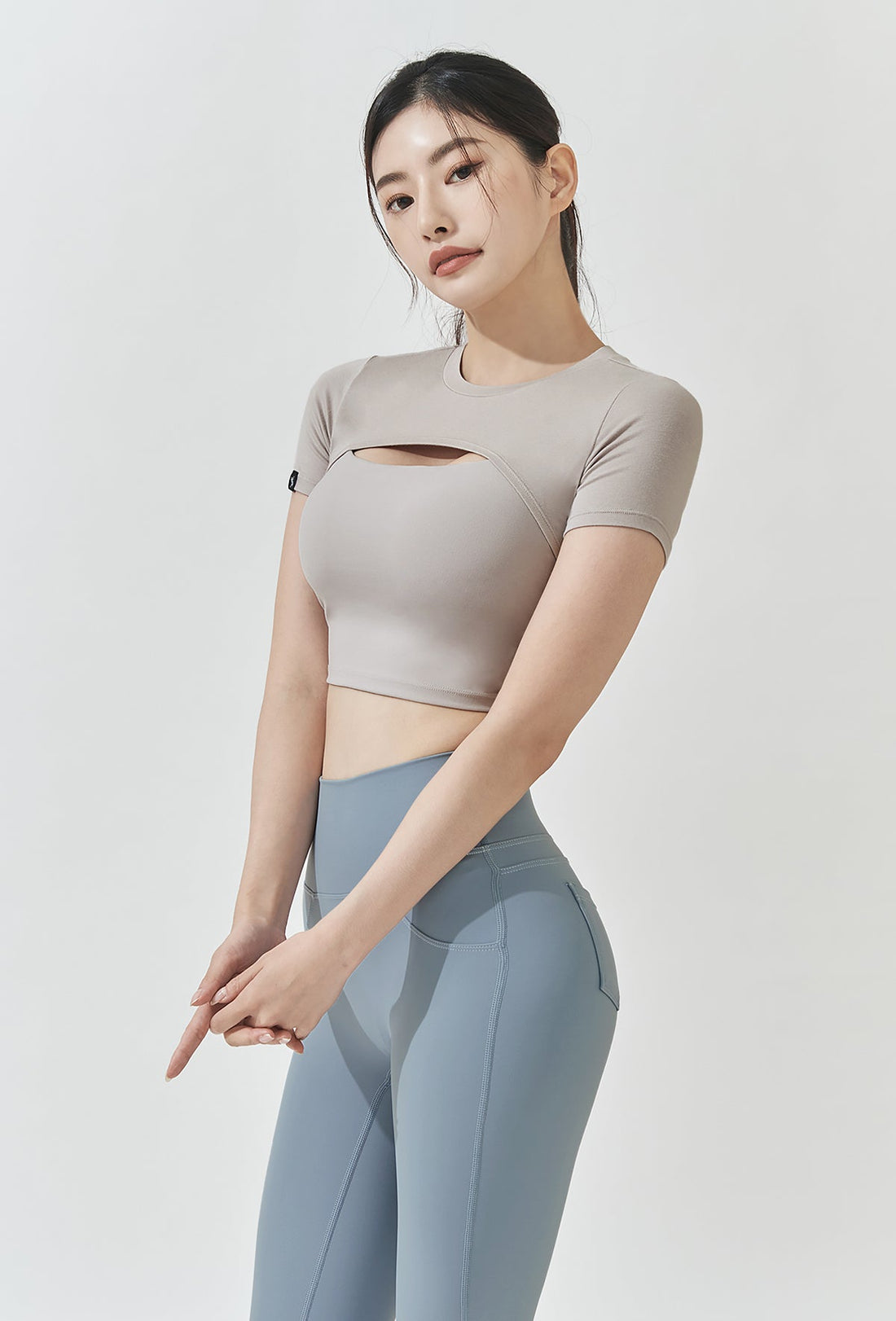XEXYMIX Soft touch Layered Short Sleeve - Mellow Gray