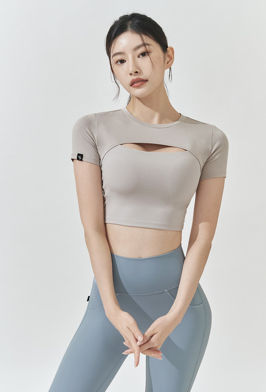 XEXYMIX Soft touch Layered Short Sleeve - Mellow Gray