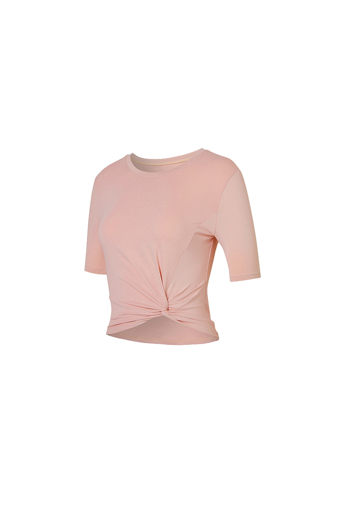 XEXYMIX Fresh Feather Twist Crop Short Sleeve - Muly Pink