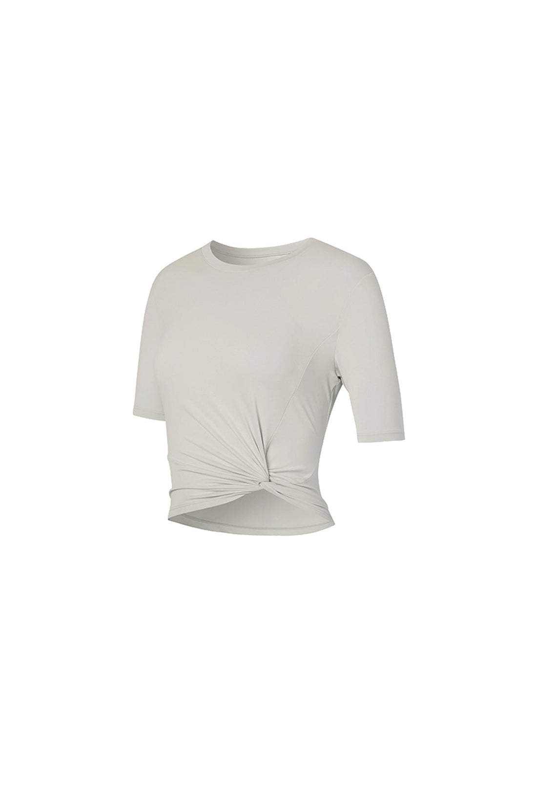 XEXYMIX Fresh Feather Twist Crop Short Sleeve - Bubble Gray