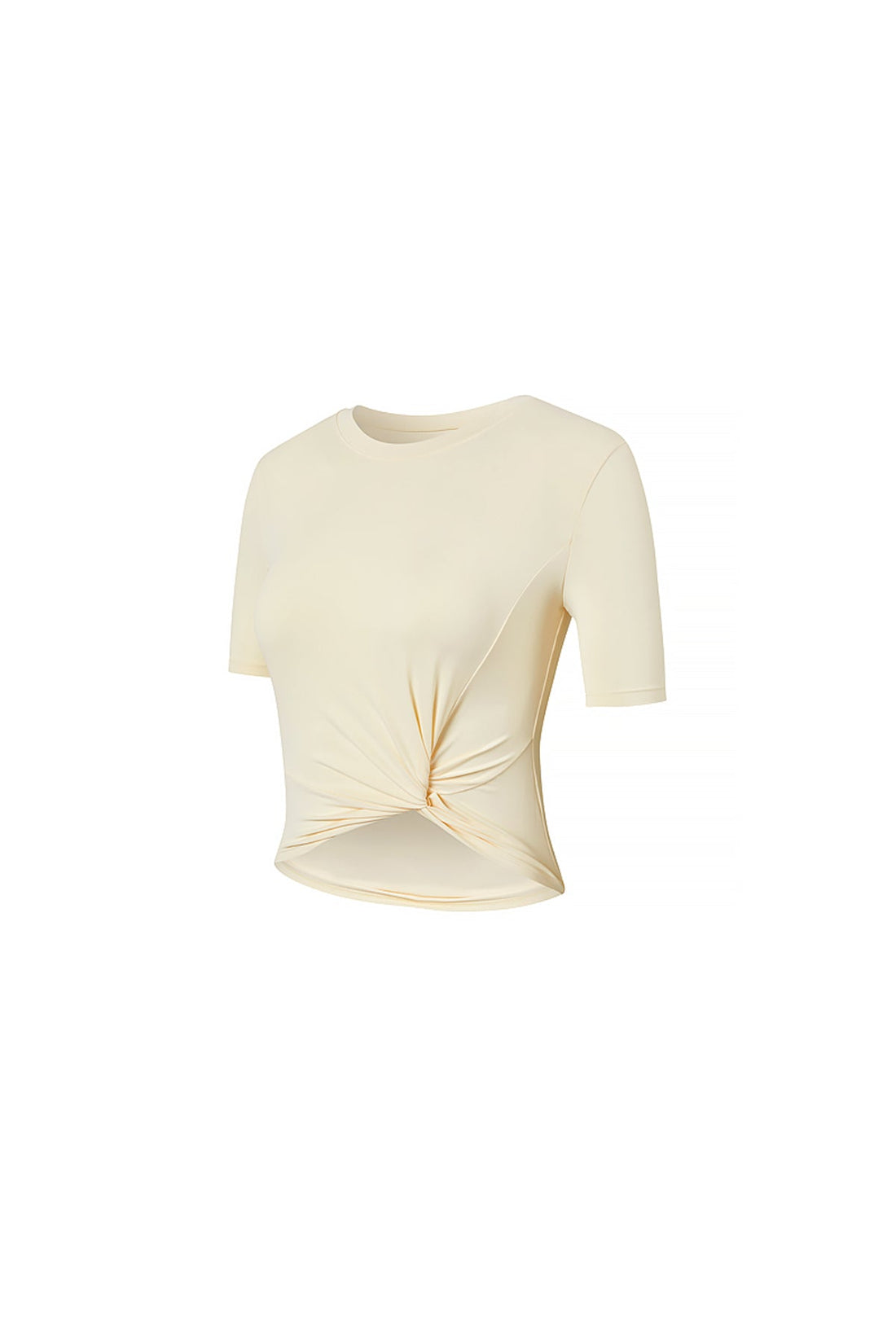 Fresh Feather Twist Crop Short Sleeve - Choucream Yellow