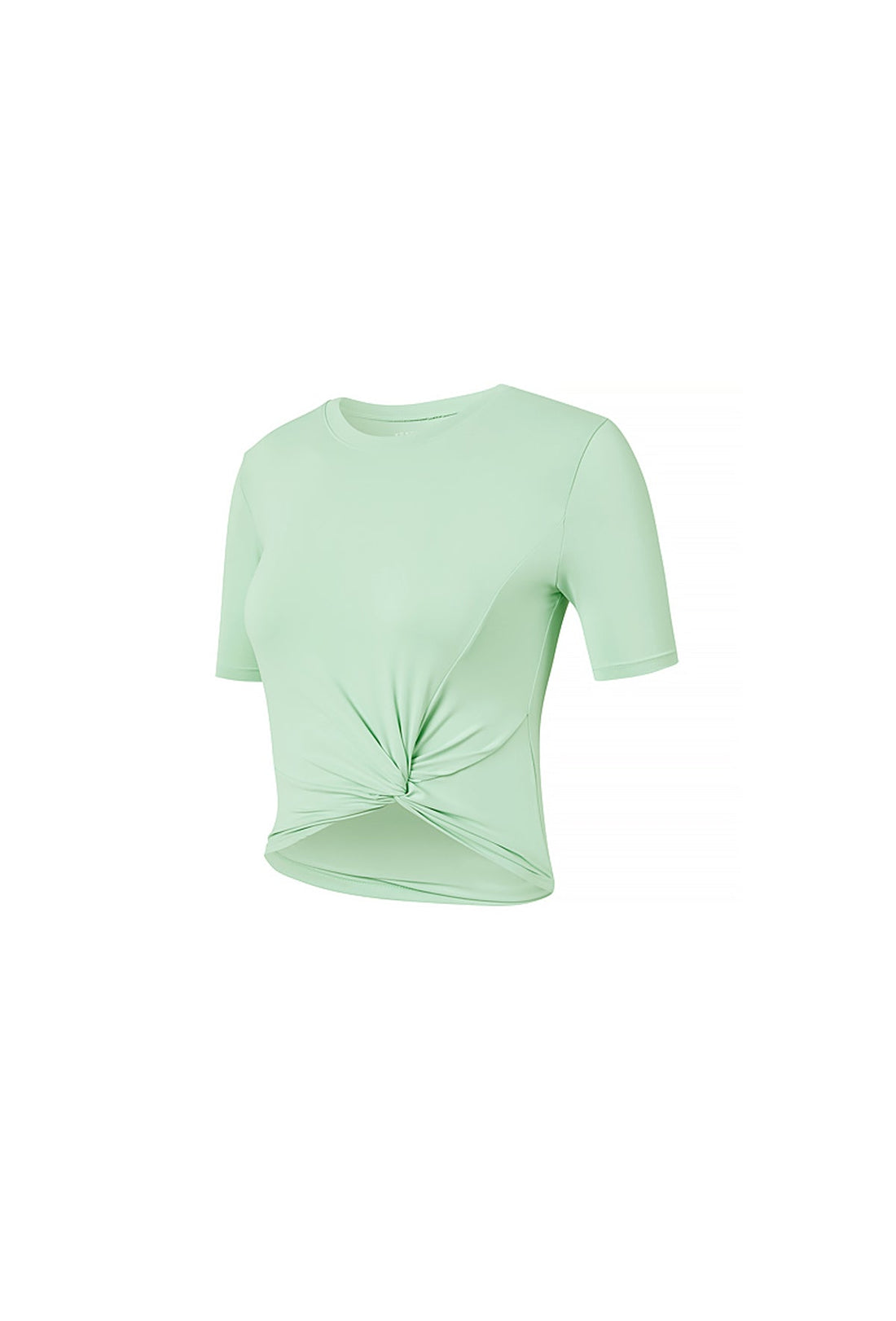 XEXYMIX Fresh Feather Twist Crop Short Sleeve - East Green