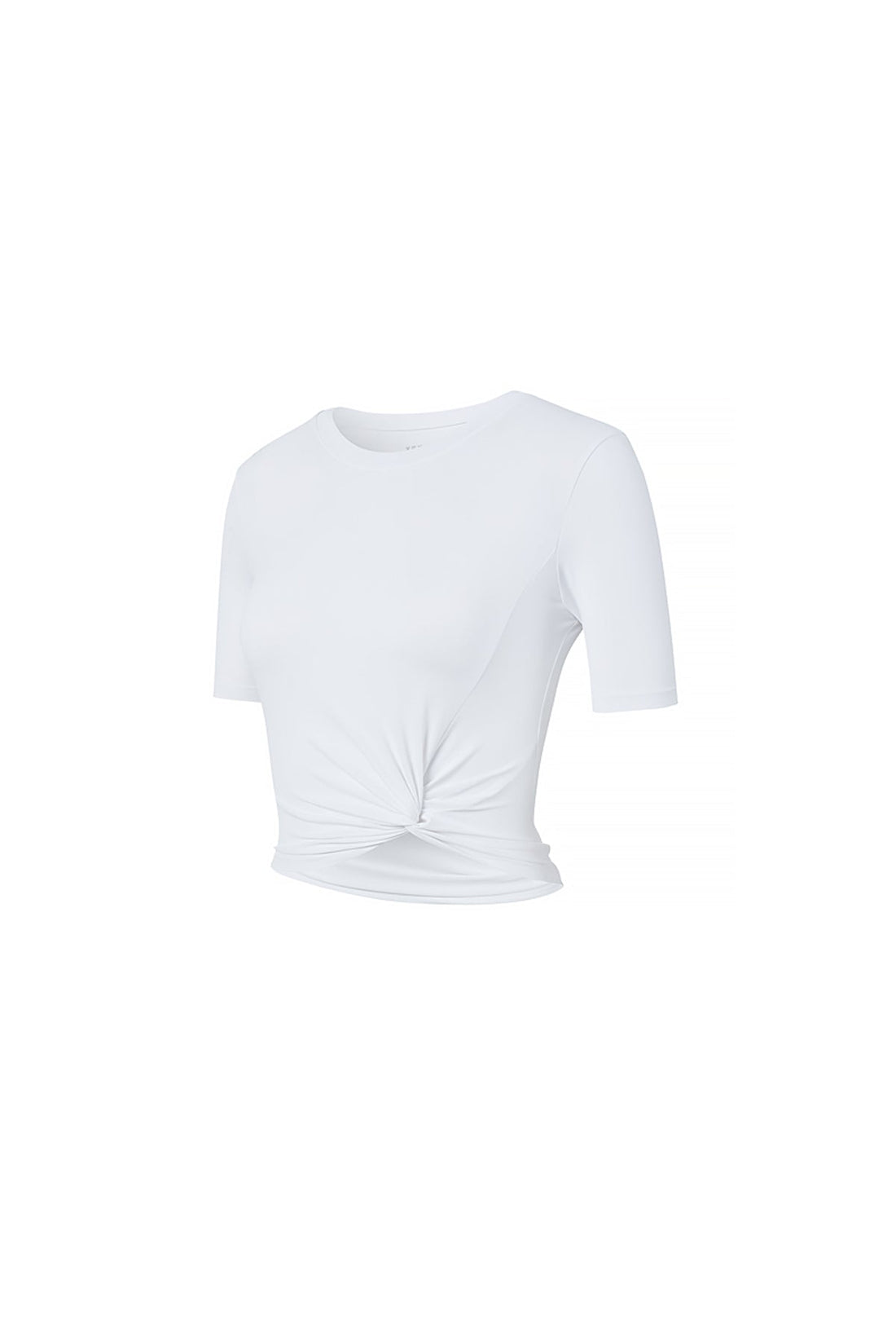 XEXYMIX Fresh Feather Twist Crop Short Sleeve - Ivory