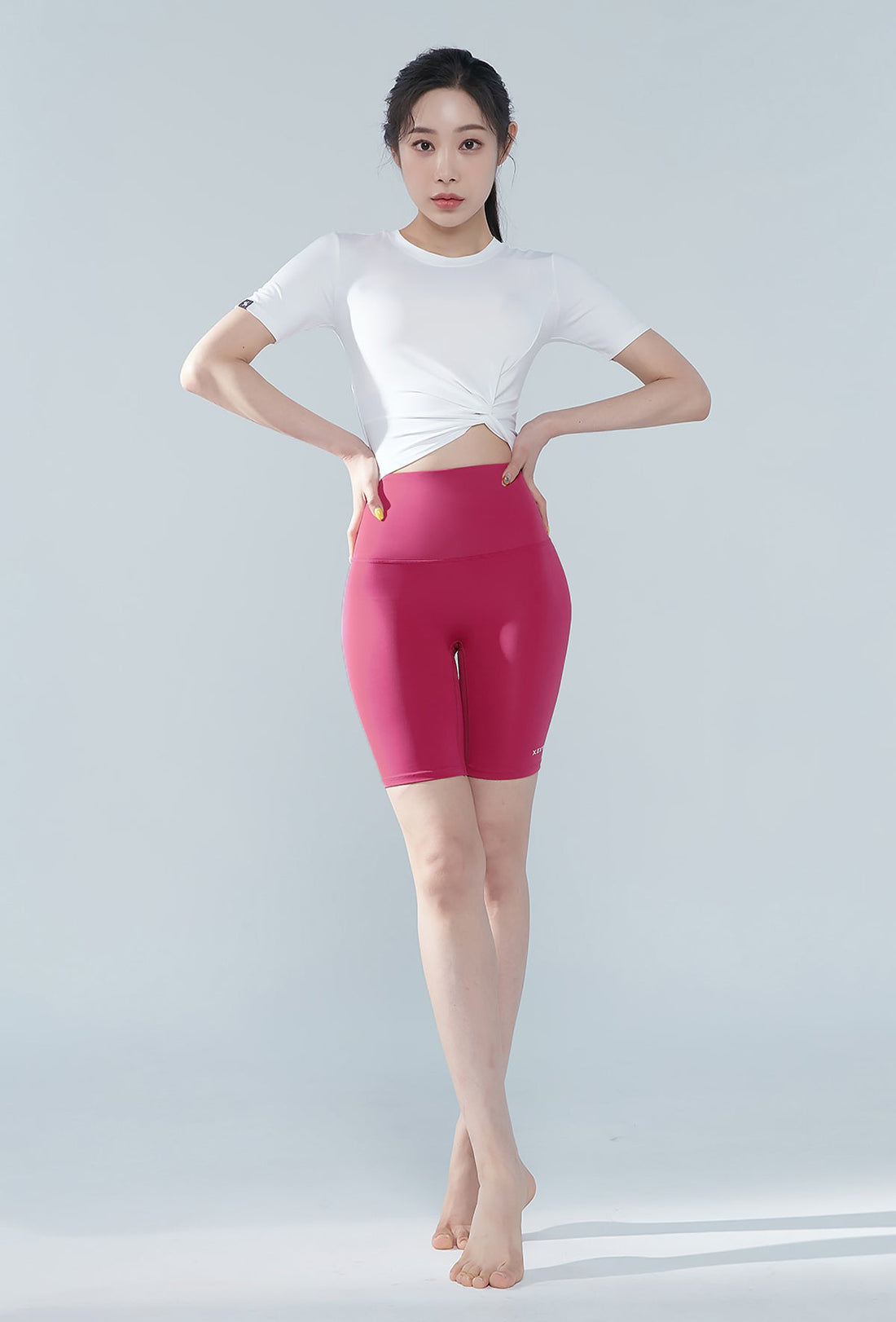XEXYMIX Fresh Feather Twist Crop Short Sleeve - Ivory