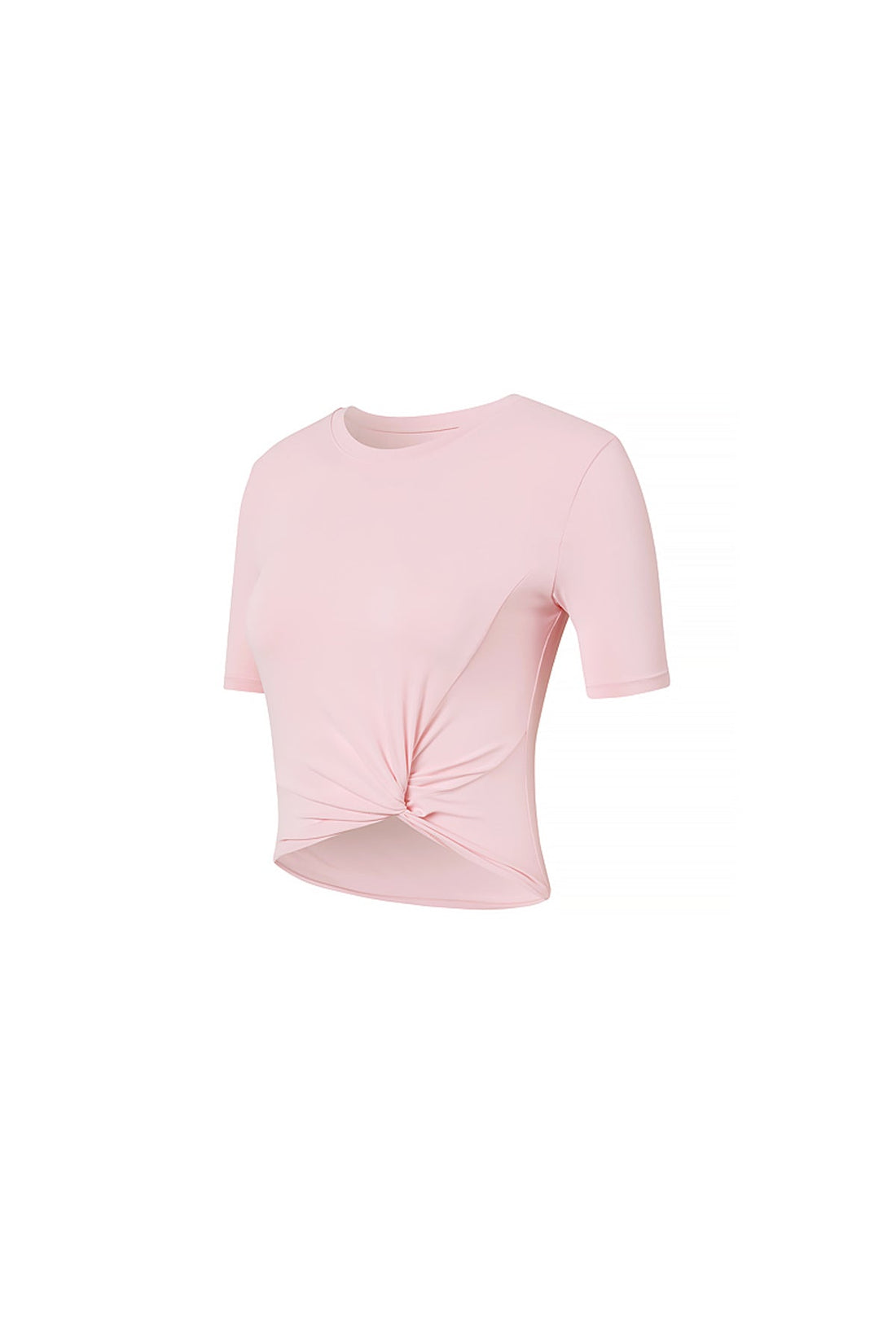 XEXYMIX Fresh Feather Twist Crop Short Sleeve - Jelly Pink