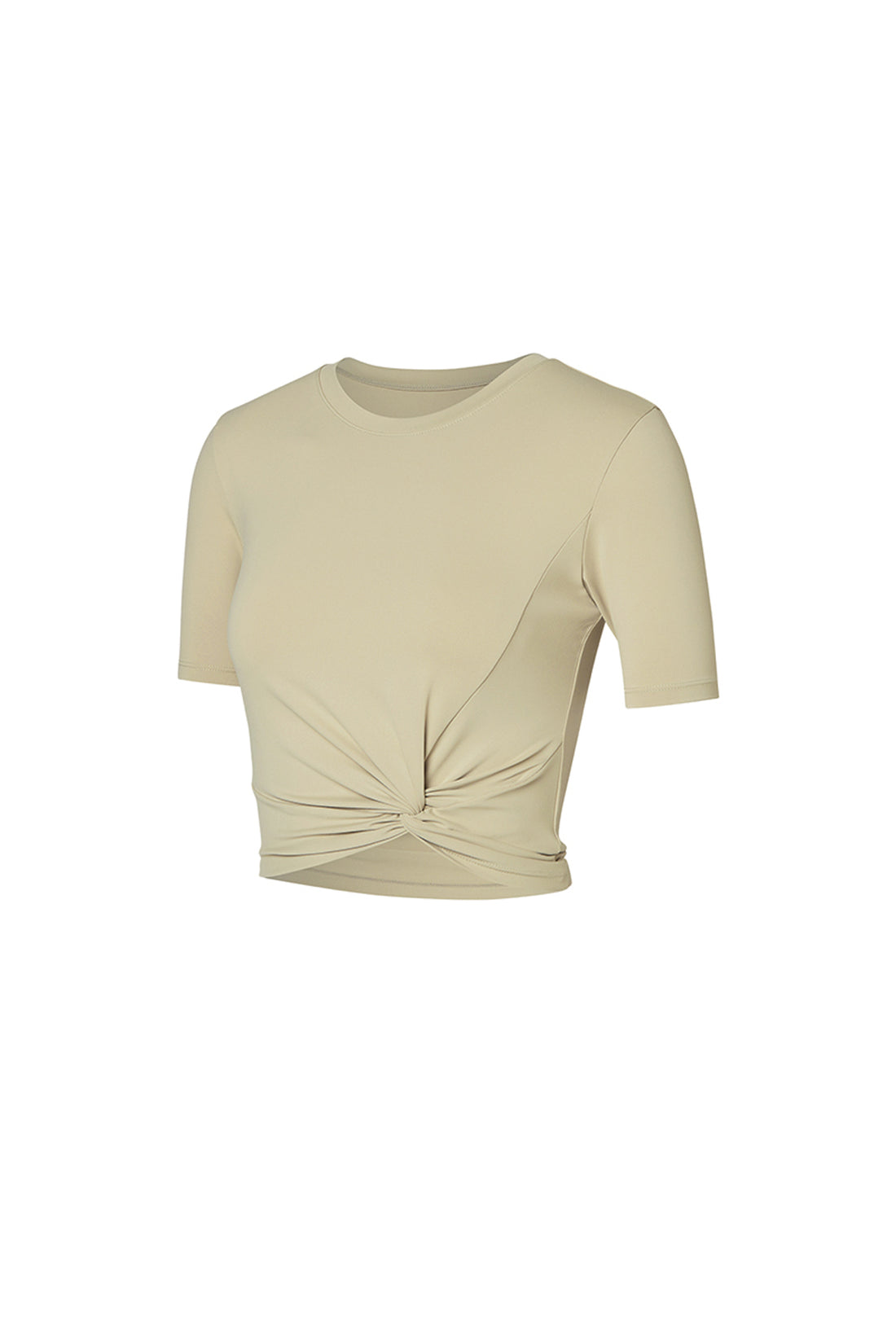 Fresh Feather Twist Crop Short Sleeve - Pale Olive