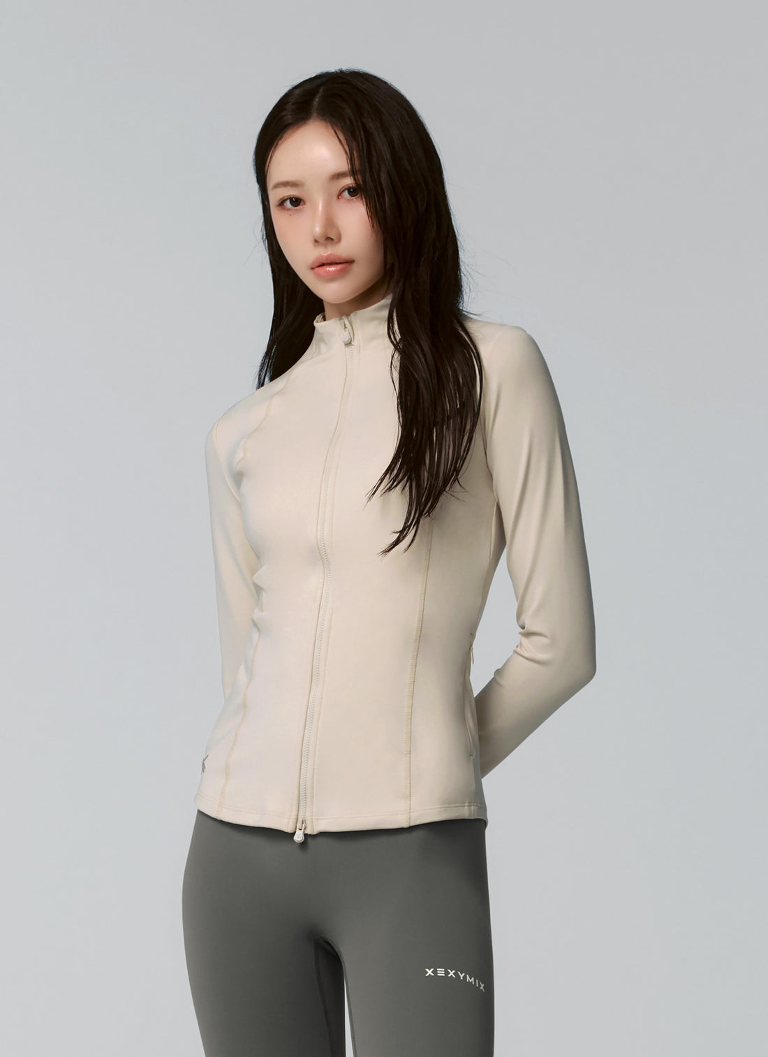 XELLA Intention Slim Fit Zip-up Jacket - Swan Beige
