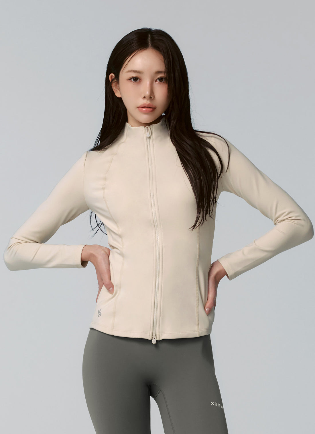 XELLA Intention Slim Fit Zip-up Jacket - Swan Beige