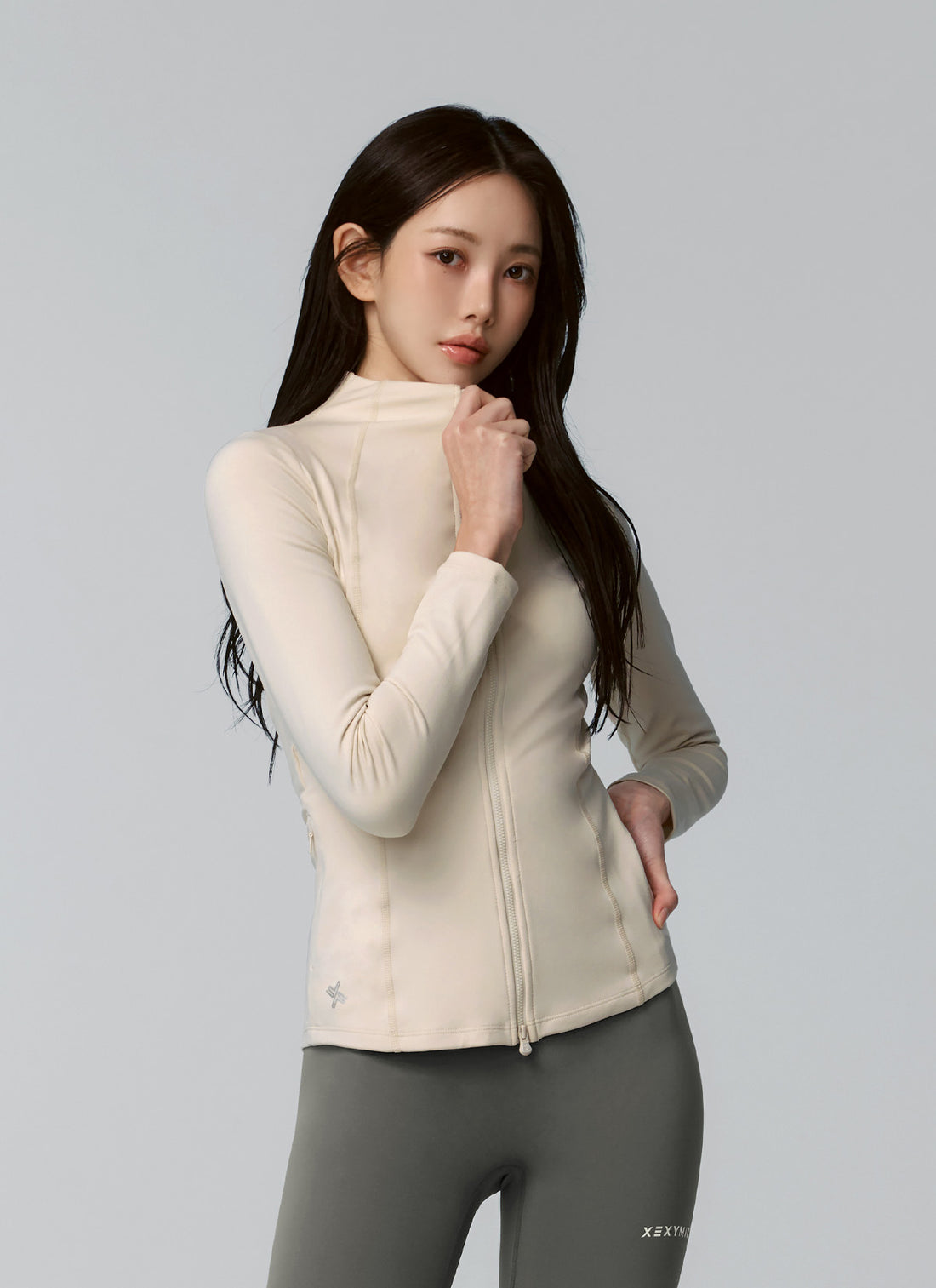 XELLA Intention Slim Fit Zip-up Jacket - Swan Beige