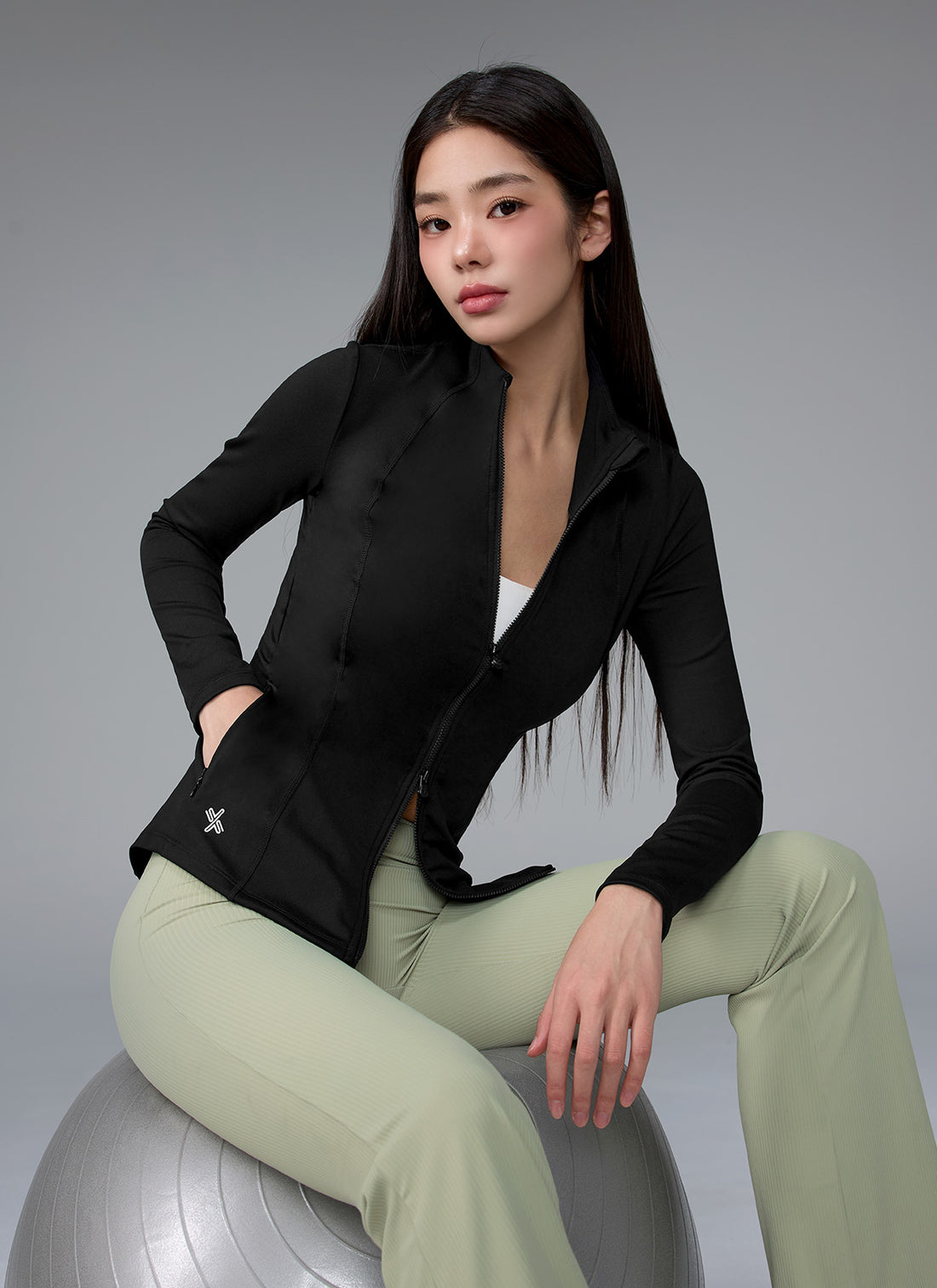 XELLA Intention Slim Fit Zip-up Jacket - Black