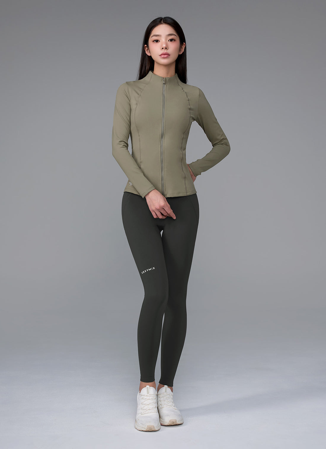 XELLA Intention Slim Fit Zip-up Jacket - Deal Khaki
