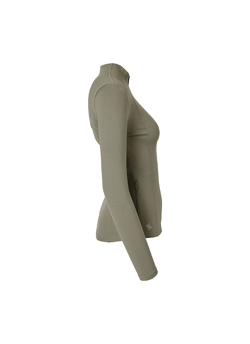 XELLA Intention Slim Fit Zip-up Jacket - Deal Khaki
